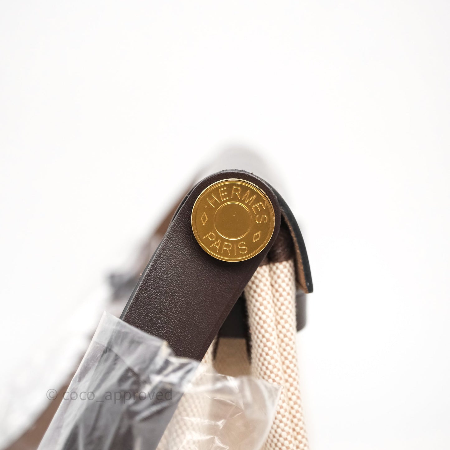Hermès Herbag Zip 20 Mini Ecru Beige 14/ Ebene 46 Canvas Gold Hardware