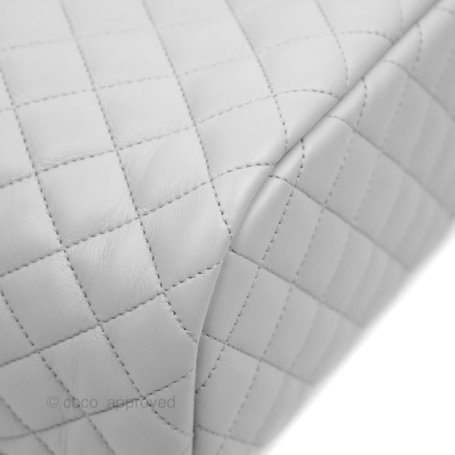 Chanel Large Quilted Urban Spirit Backpack Grey Gold Hardware