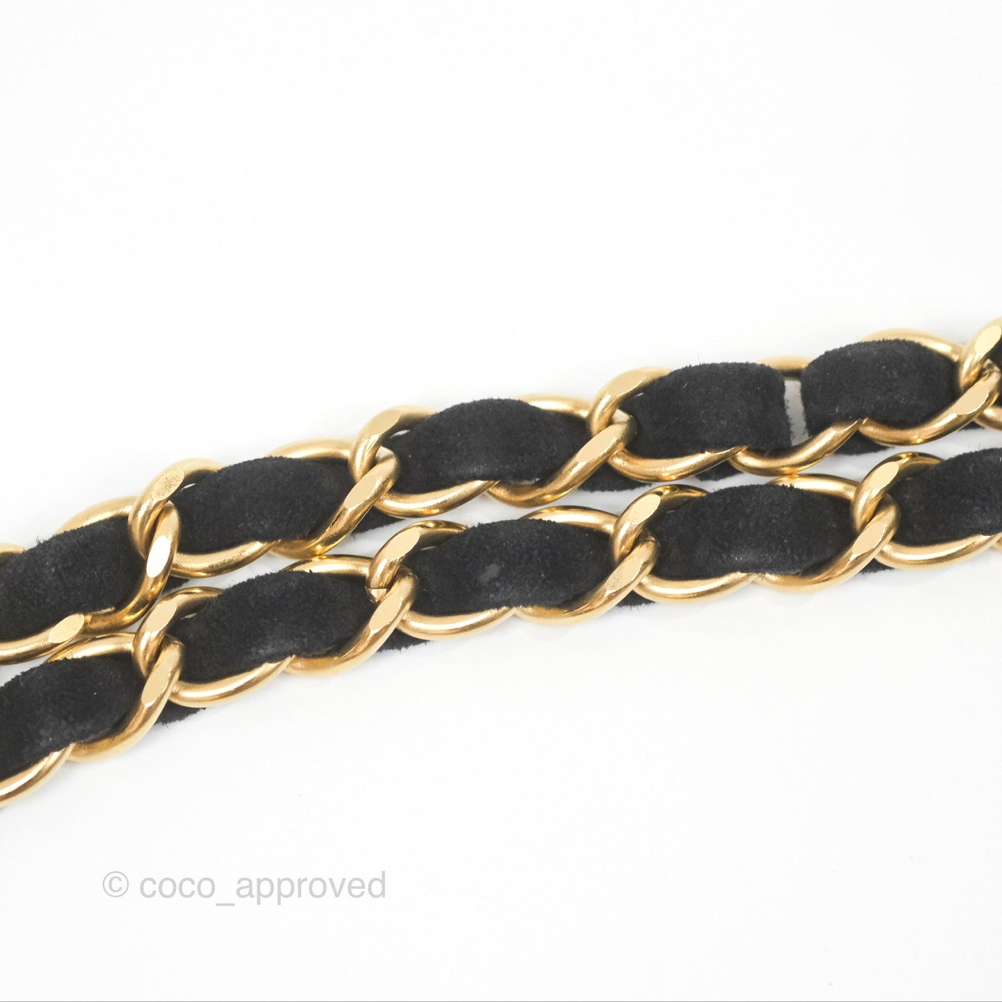 Chanel Bar Flap Black Suede Blushed Gold Hardware