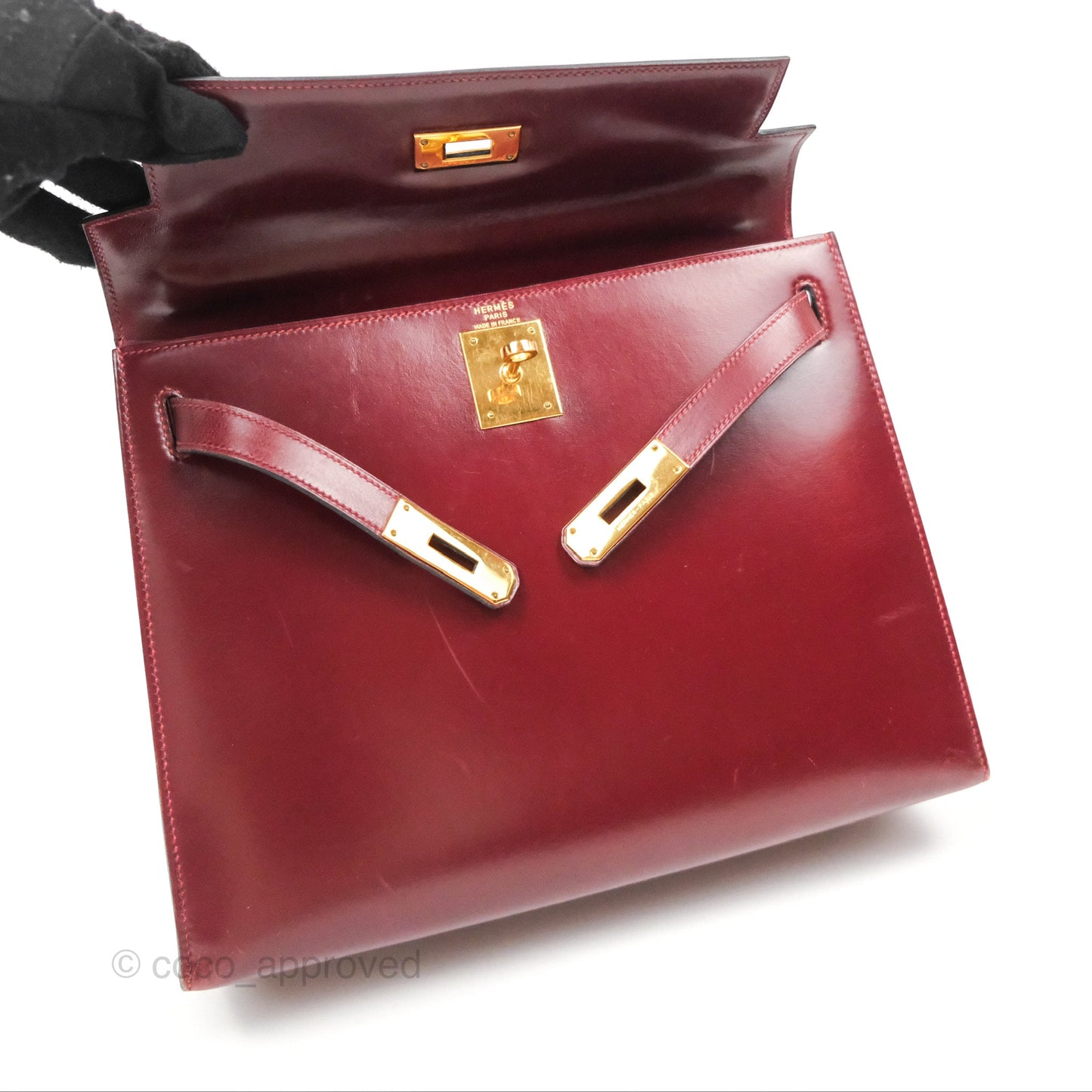 Hermès Kelly Sellier 28 Box Rouge Gold Hardware