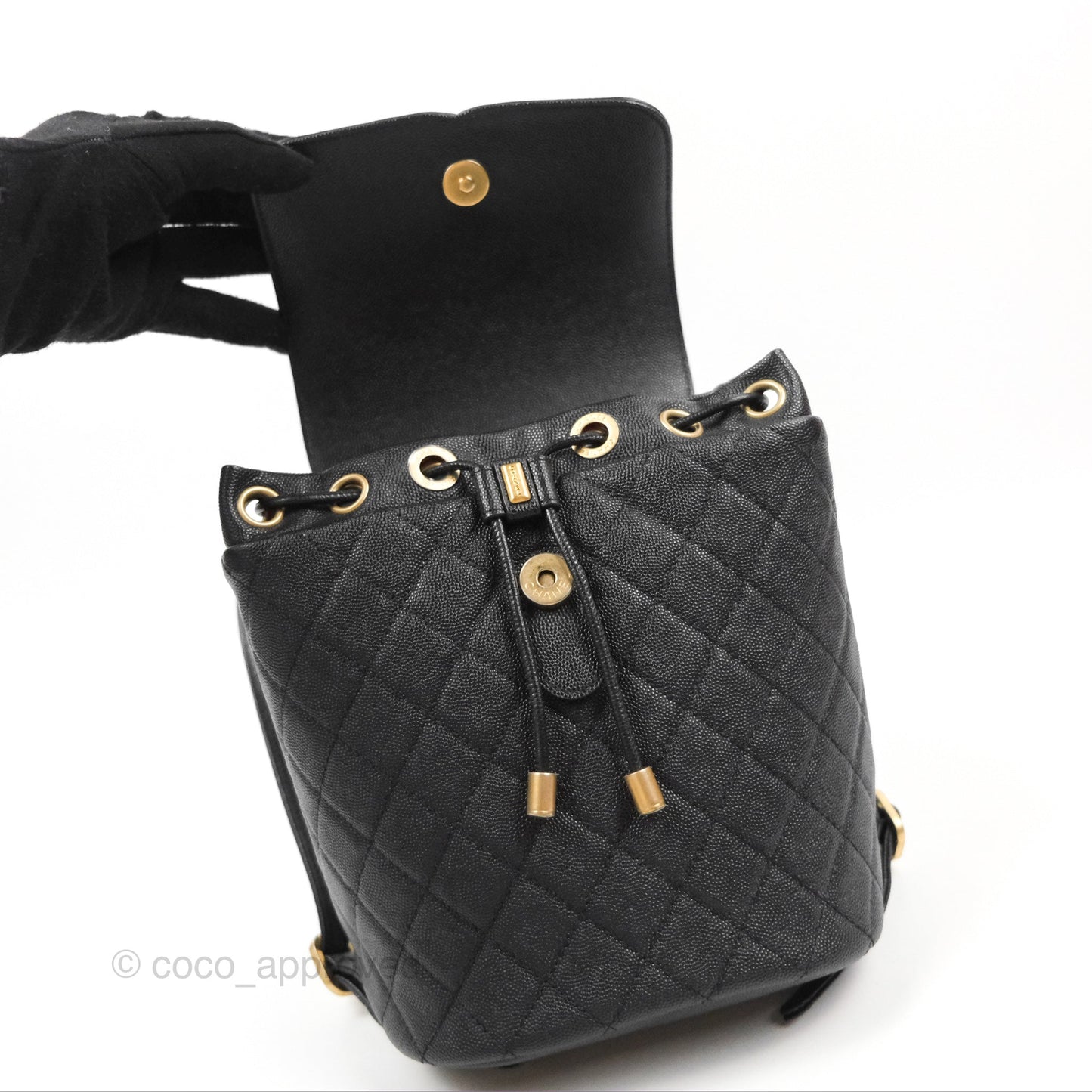 Chanel Small Quilted Filigree Backpack Black Caviar