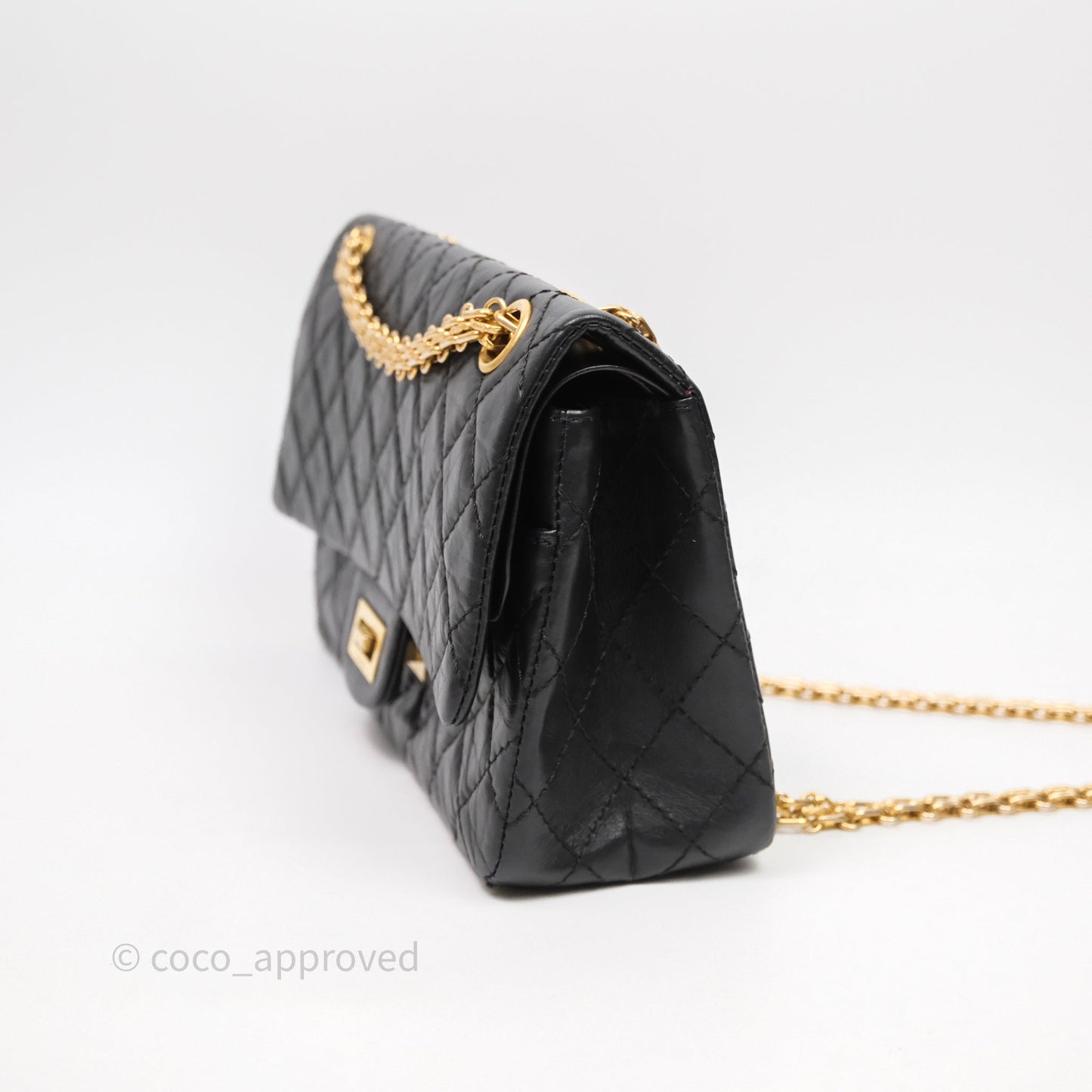 Chanel Reissue 225 Flap Black Aged Calfskin Gold Hardware
