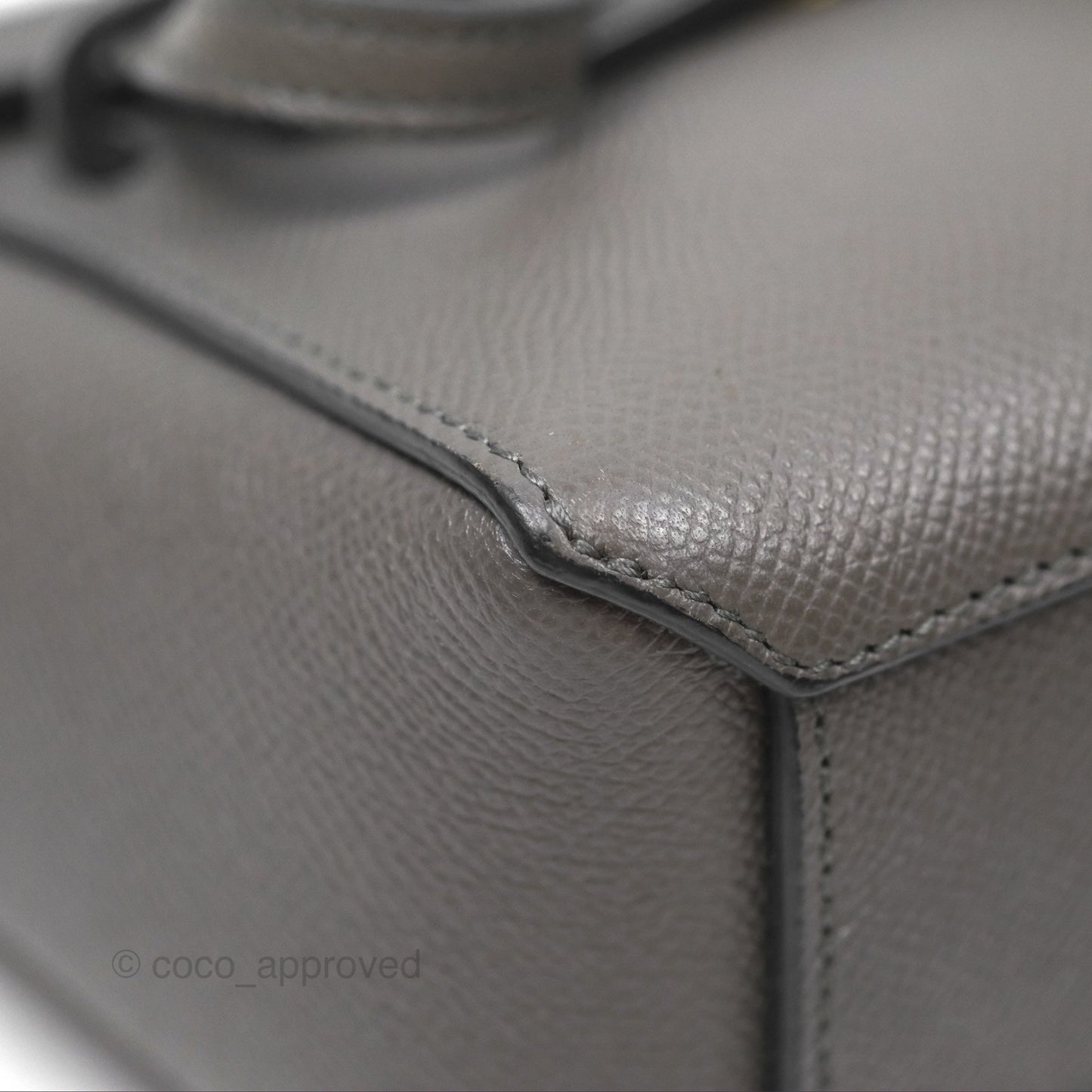 Celine Pico Belt Bag Grey Grained Calfskin Gold Hardware