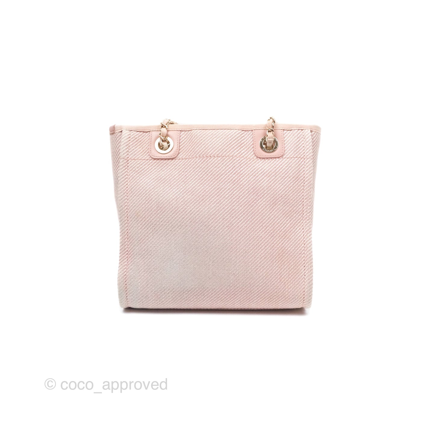 Chanel Small Vertical Deauville Canvas Pink Gold Hardware