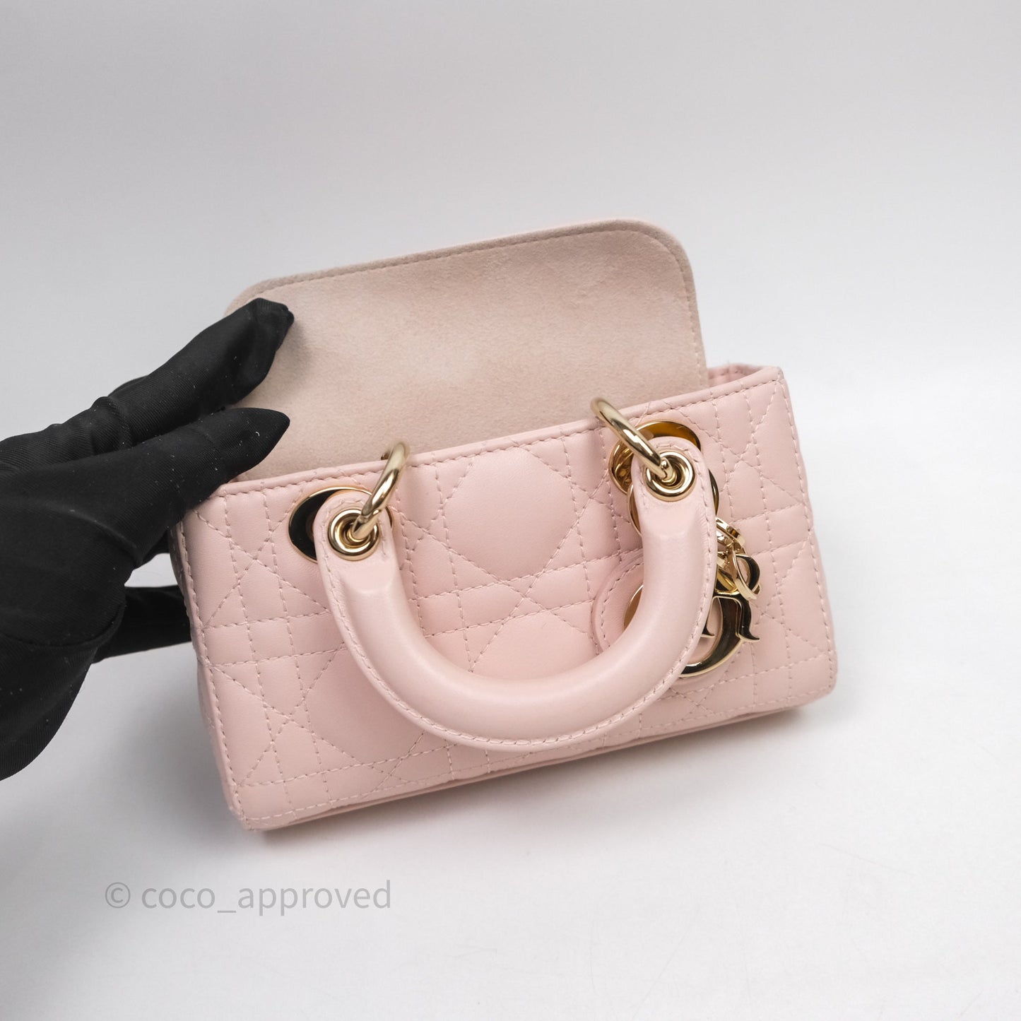 Dior Micro Lady D-Joy Bag Powder Pink Cannage Lambskin