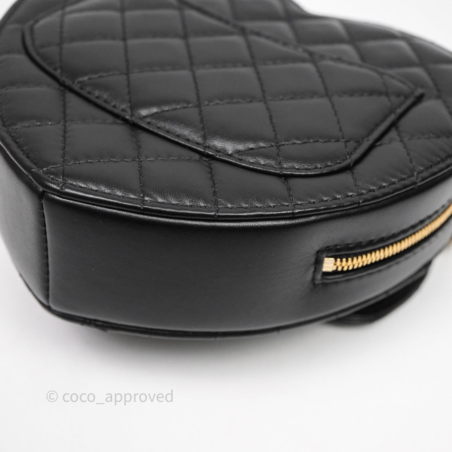 Chanel Large Heart Bag Black Lambskin Gold Hardware 22S