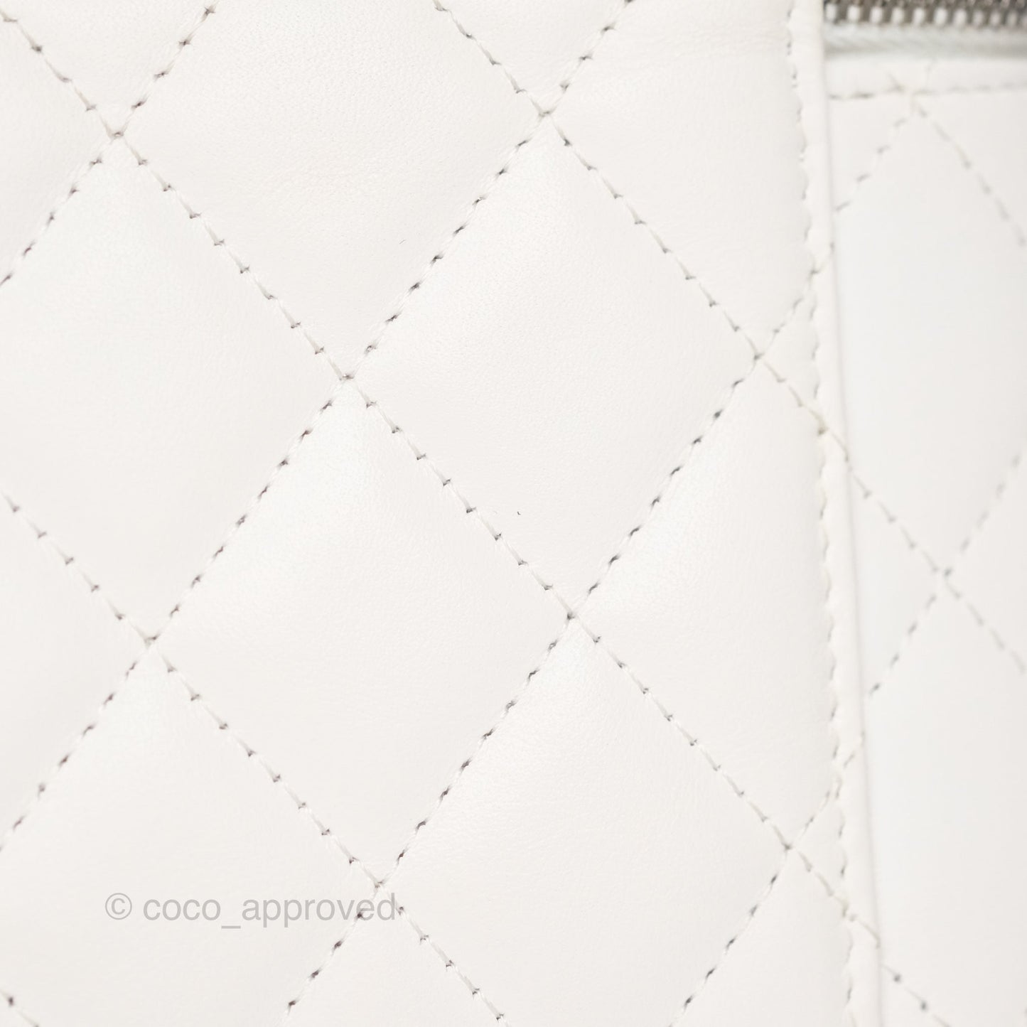 Chanel Crystals Top Handle Vanity Rectangular White Lambskin Gun Metal