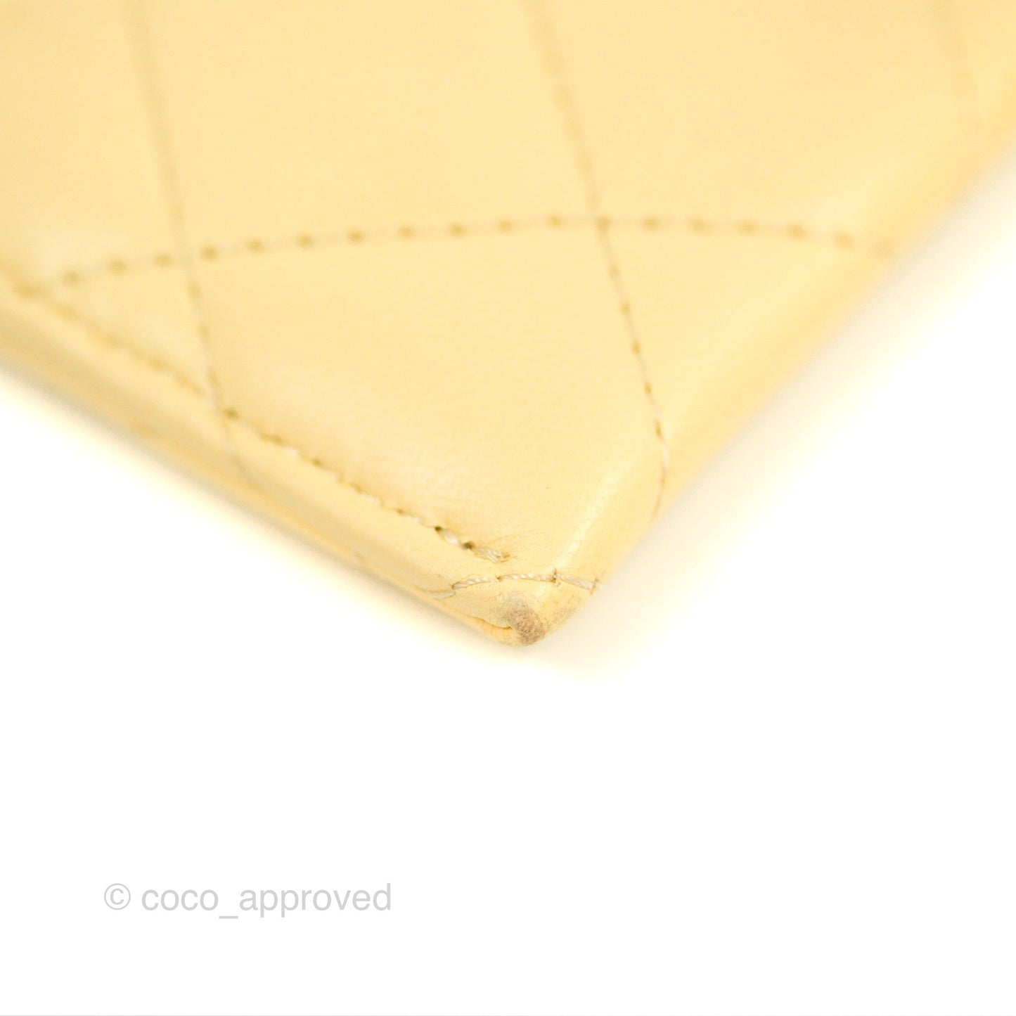 Chanel Classic Lambskin Flat Card Holder Yellow Gold Hardware