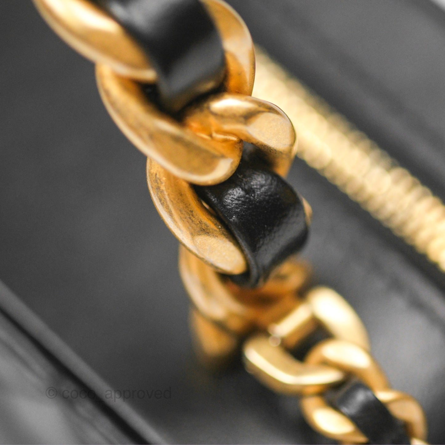 Chanel Top Handle Vanity Case Black Lambskin Aged Gold Hardware 22A
