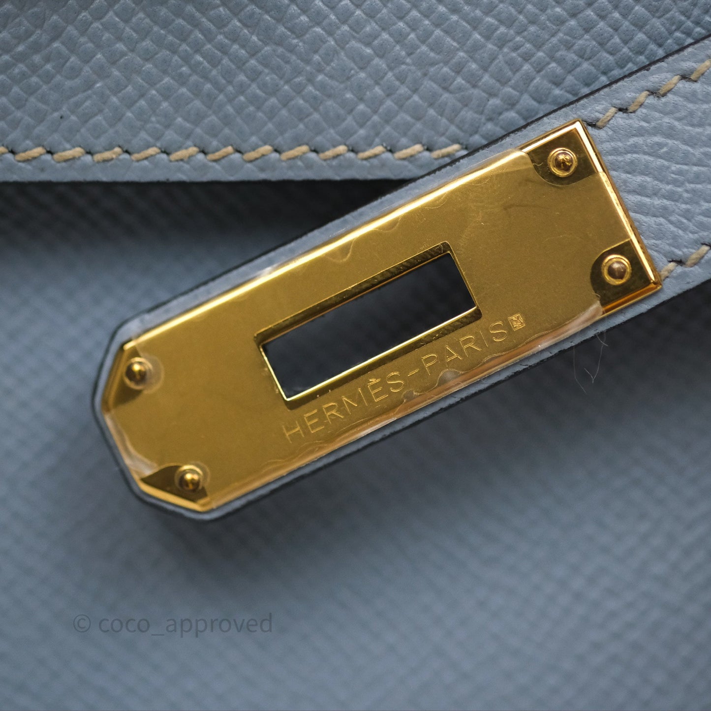 Hermès Kelly II 28 Sellier Bleu Lin J7 Epsom Gold Hardware