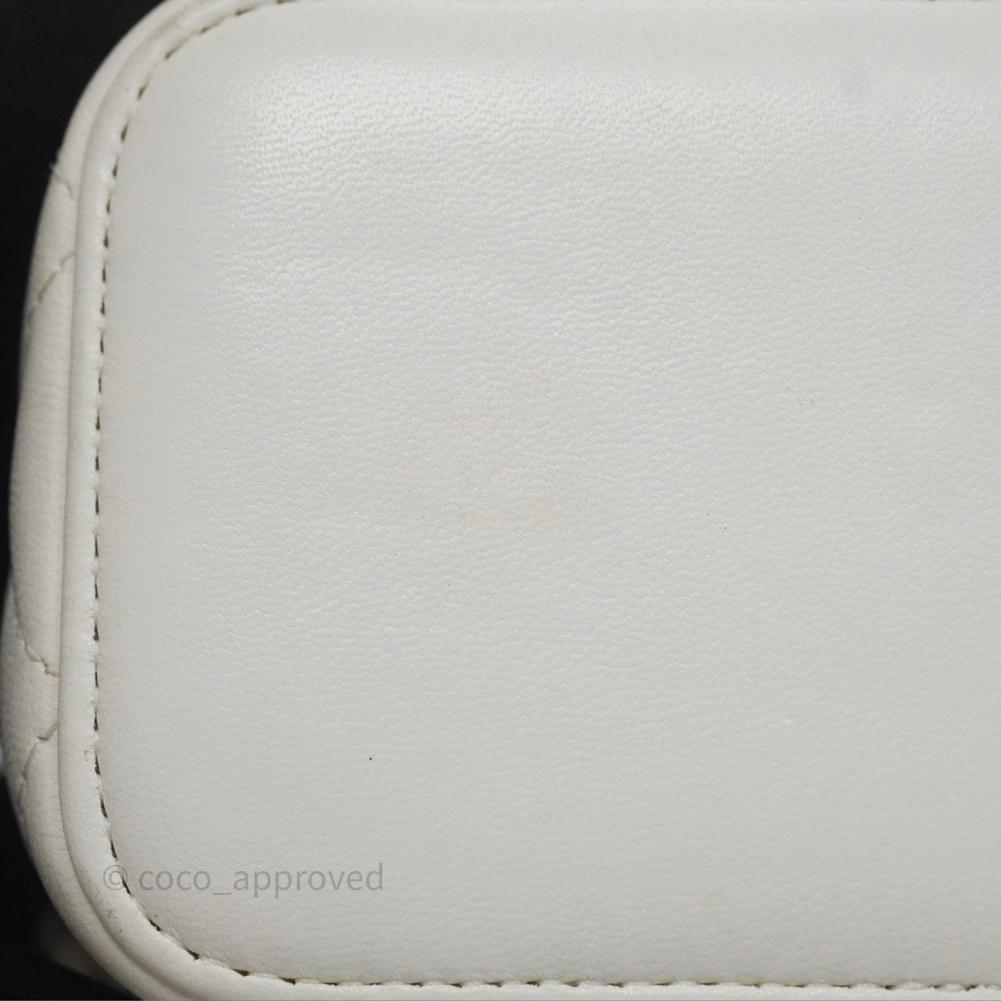 Chanel Mini Pearl Crush Vanity With Chain Ivory White Aged Gold Hardware