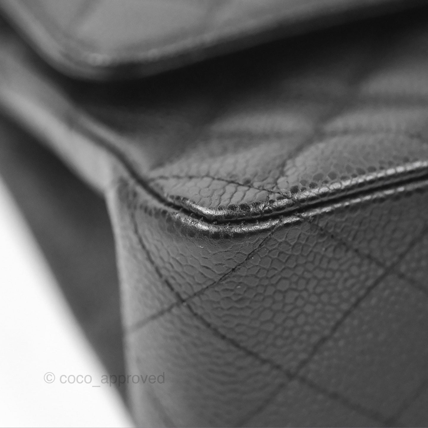 Chanel Classic M/L Medium Flap Quilted Black Caviar Silver Hardware