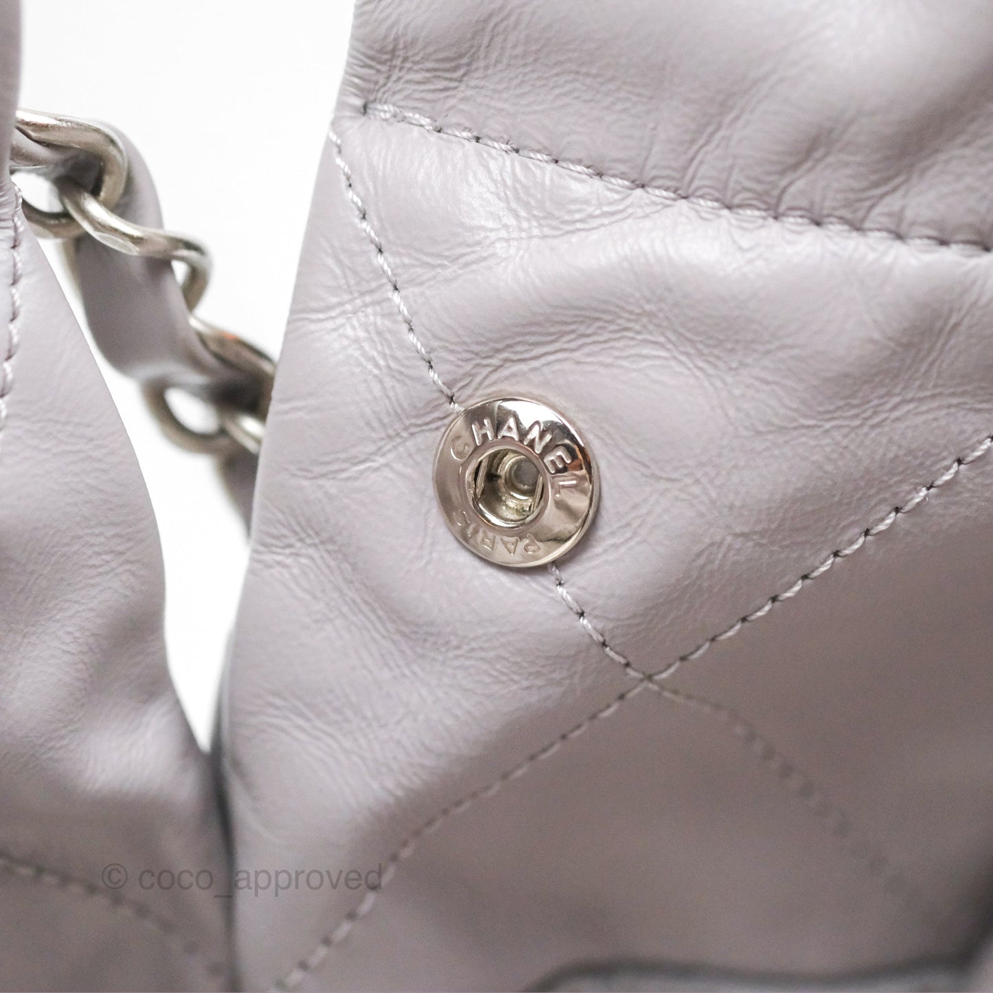 Chanel 22 Small Grey Aged Calfskin Matte Silver Hardware