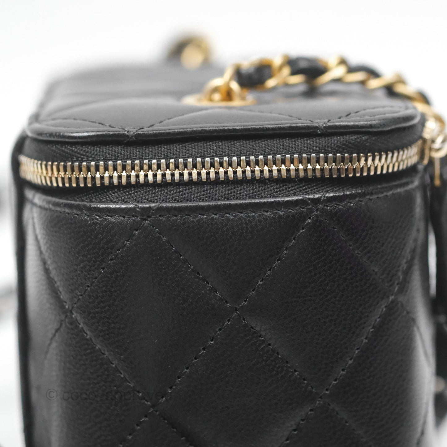 Chanel Vanity With Chain Black Goatskin Mixed Hardware