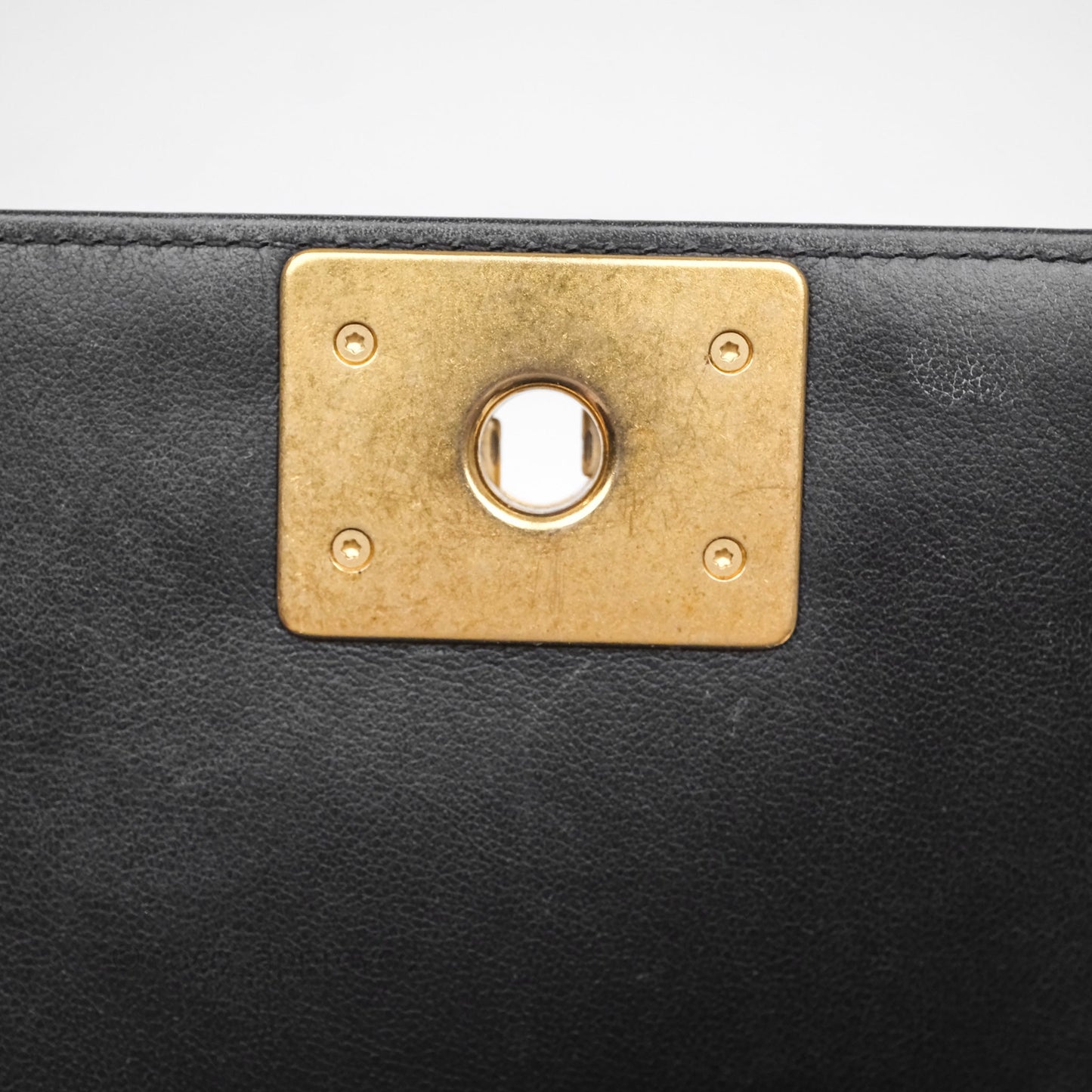 Chanel Small Boy Black Lambskin Aged Gold Hardware