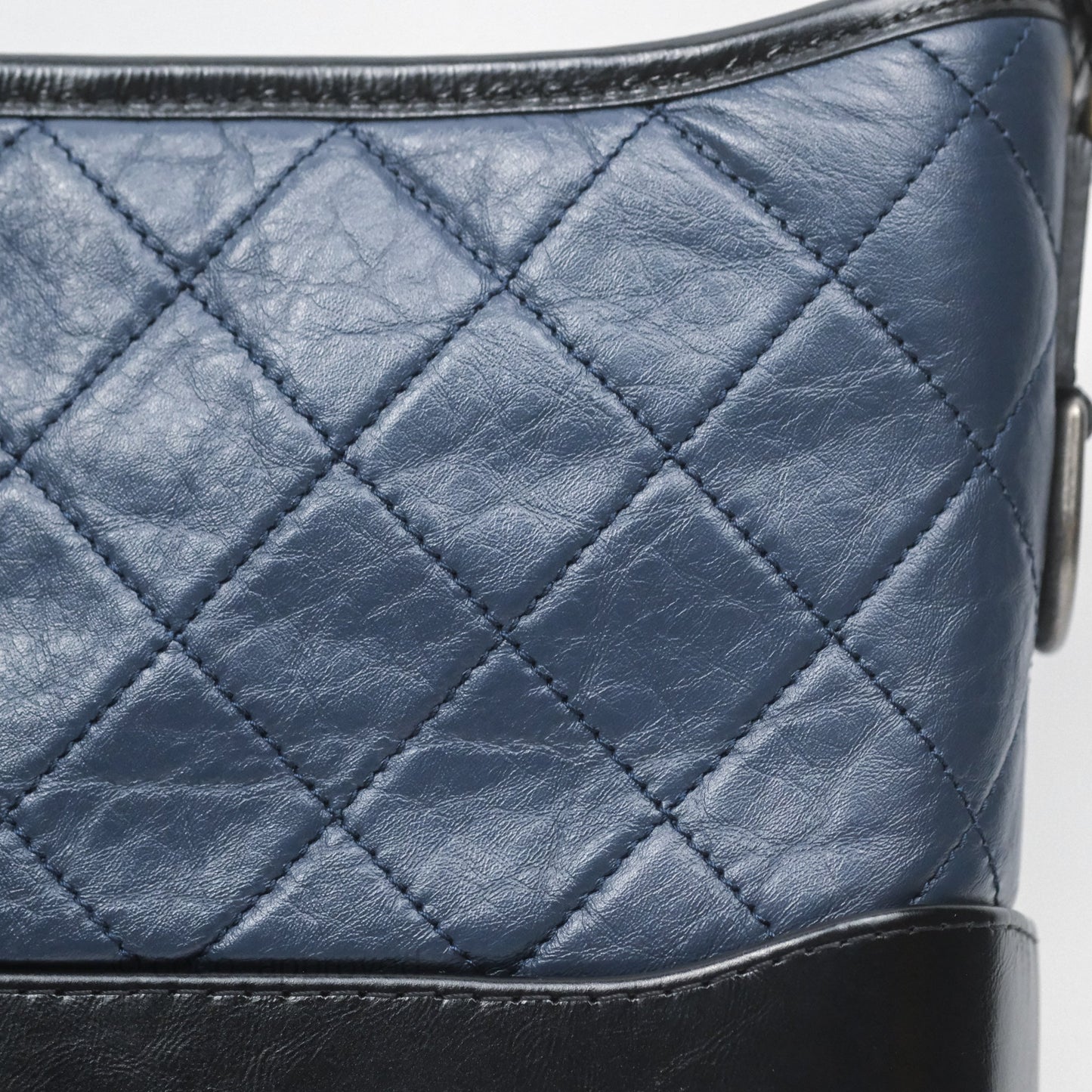 Chanel New Medium Gabrielle Hobo Quilted Navy Black Aged Calfskin