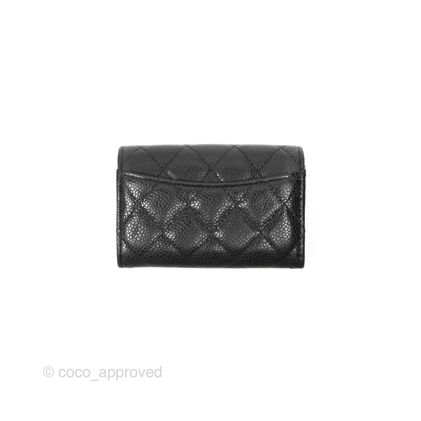 Chanel Quilted Flap Card Holder Black Caviar Gold Hardware
