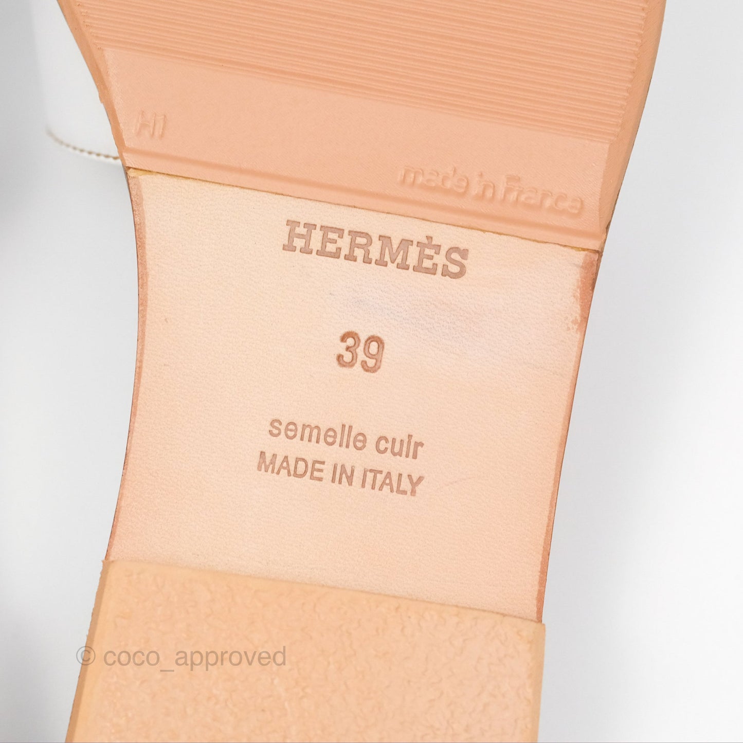 Hermès Oran Sandals in White Size 39