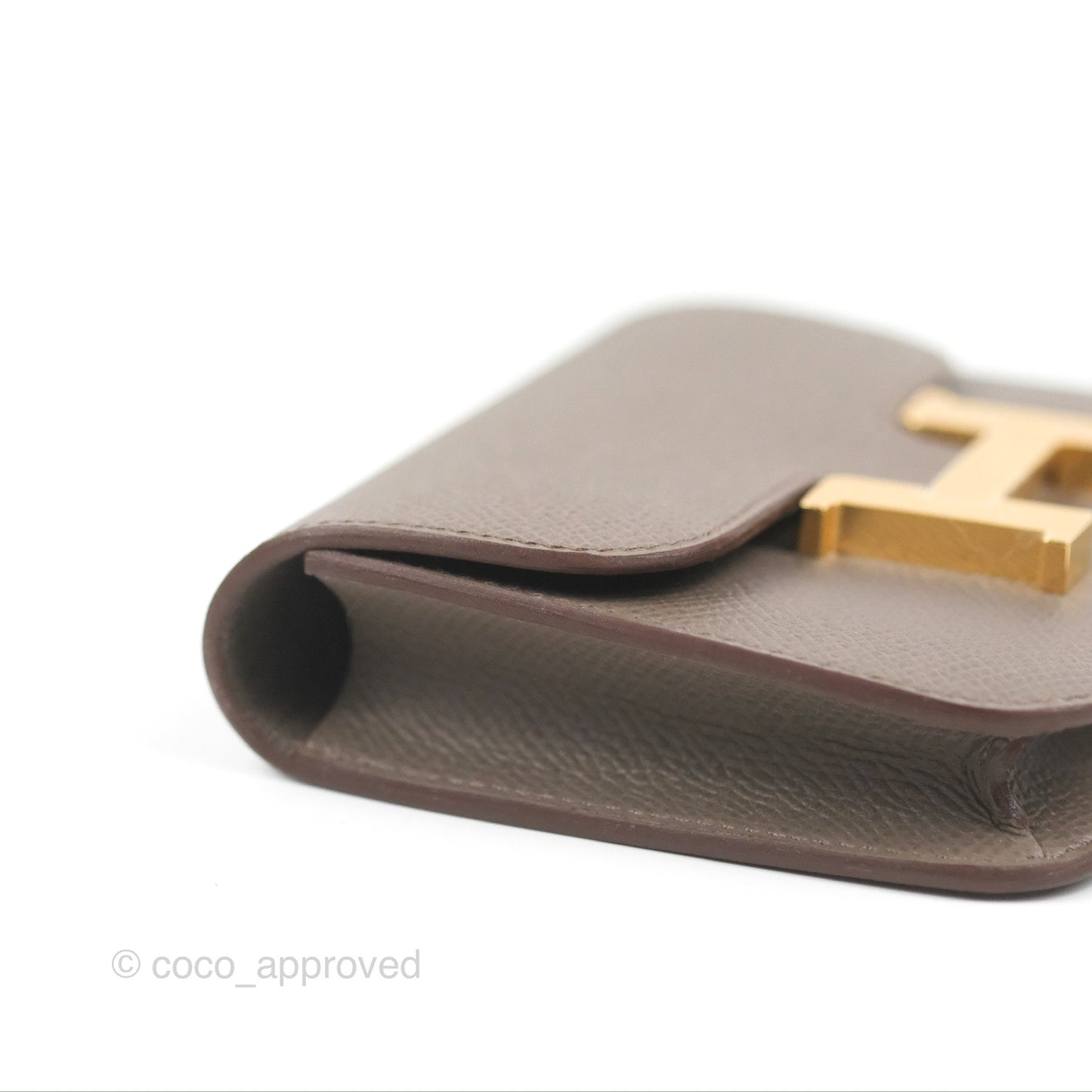 Hermès Constance Slim Wallet Etain Epsom Gold Hardware