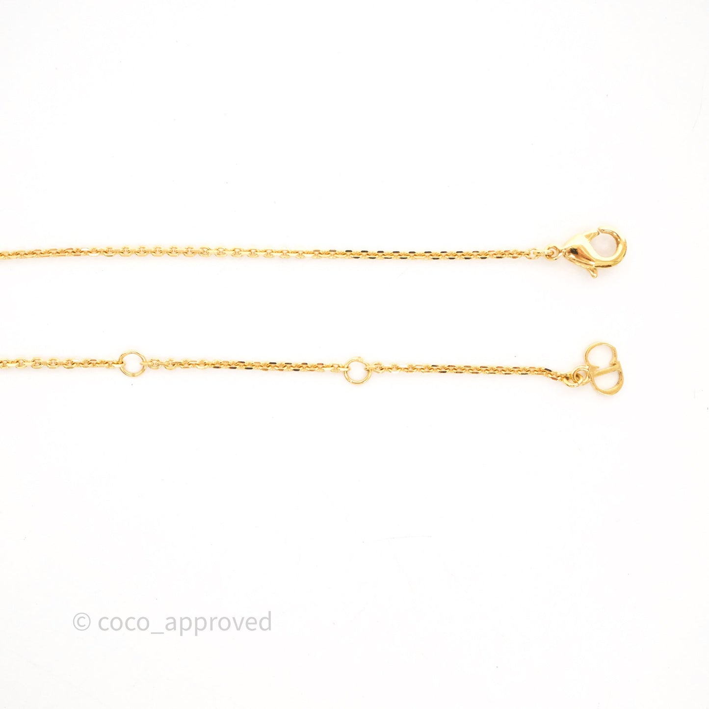 Christian Dior Pearl Crystal Necklace Gold Tone