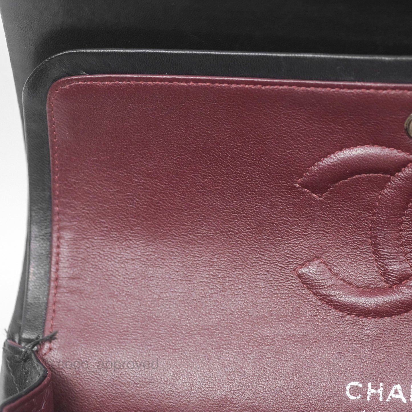 Chanel Classic M/L Medium Flap Quilted Black Lambskin Silver Hardware