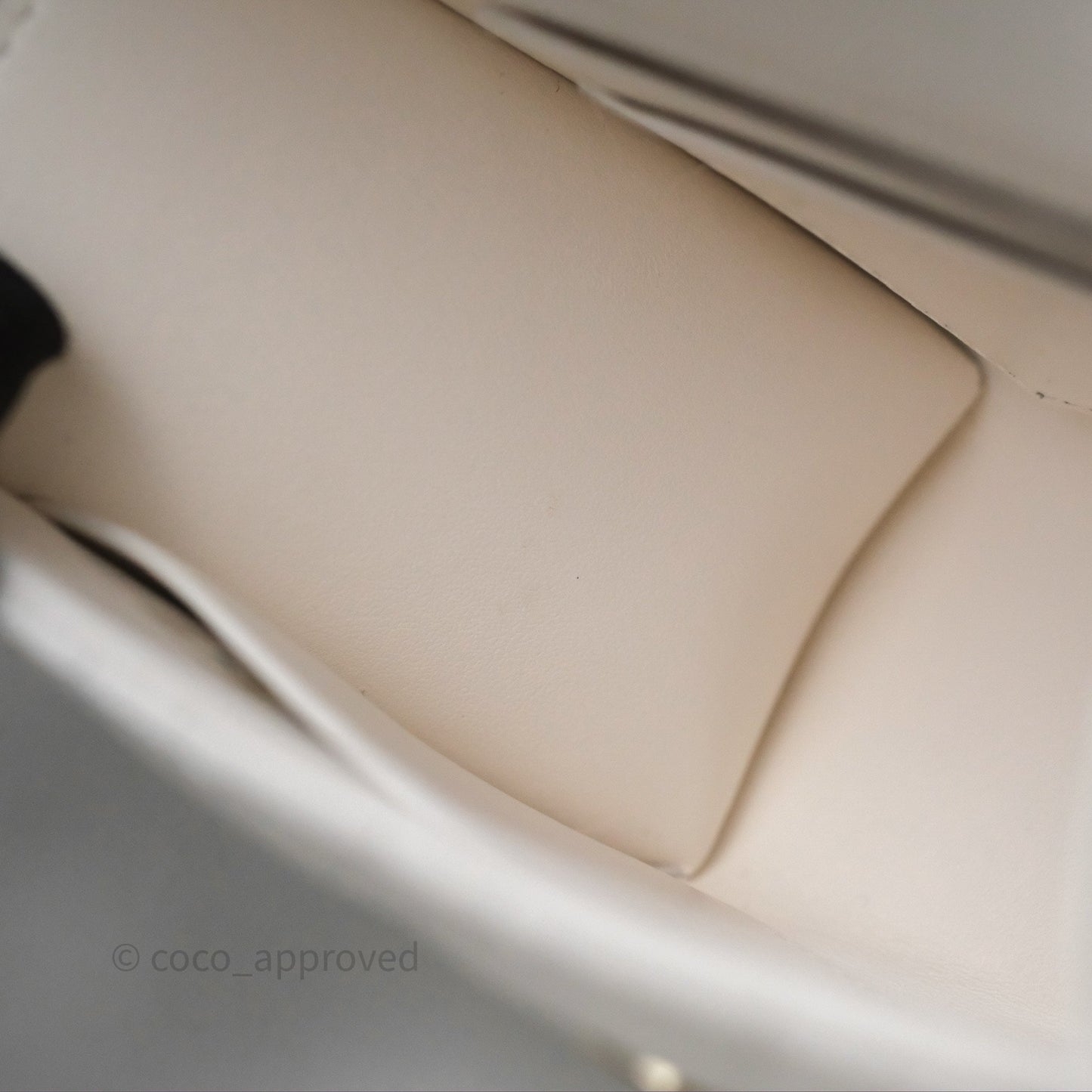 Chanel Small Top Handle Clutch with Chain White Caviar Light Gold Hardware 23P