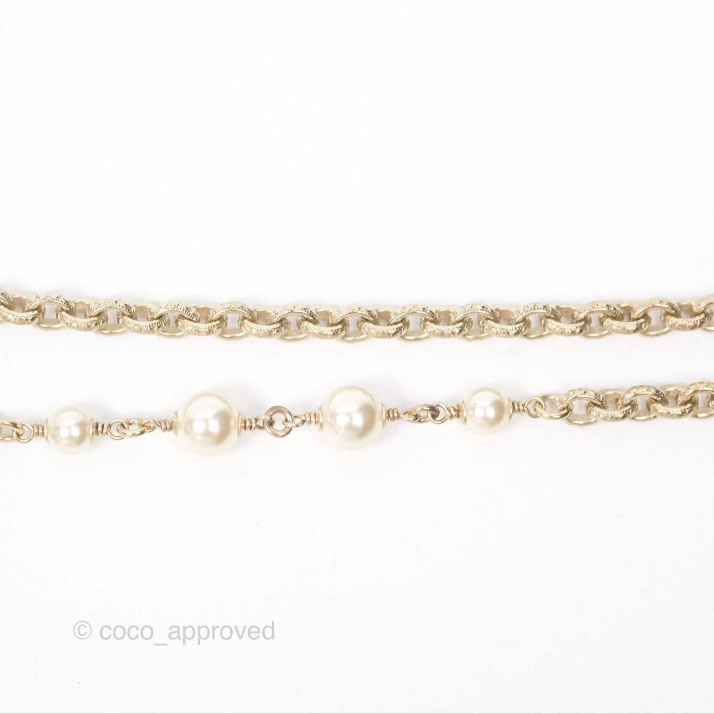 Chanel CC Keys Pendant Double Chain Necklace Gold Tone 17A