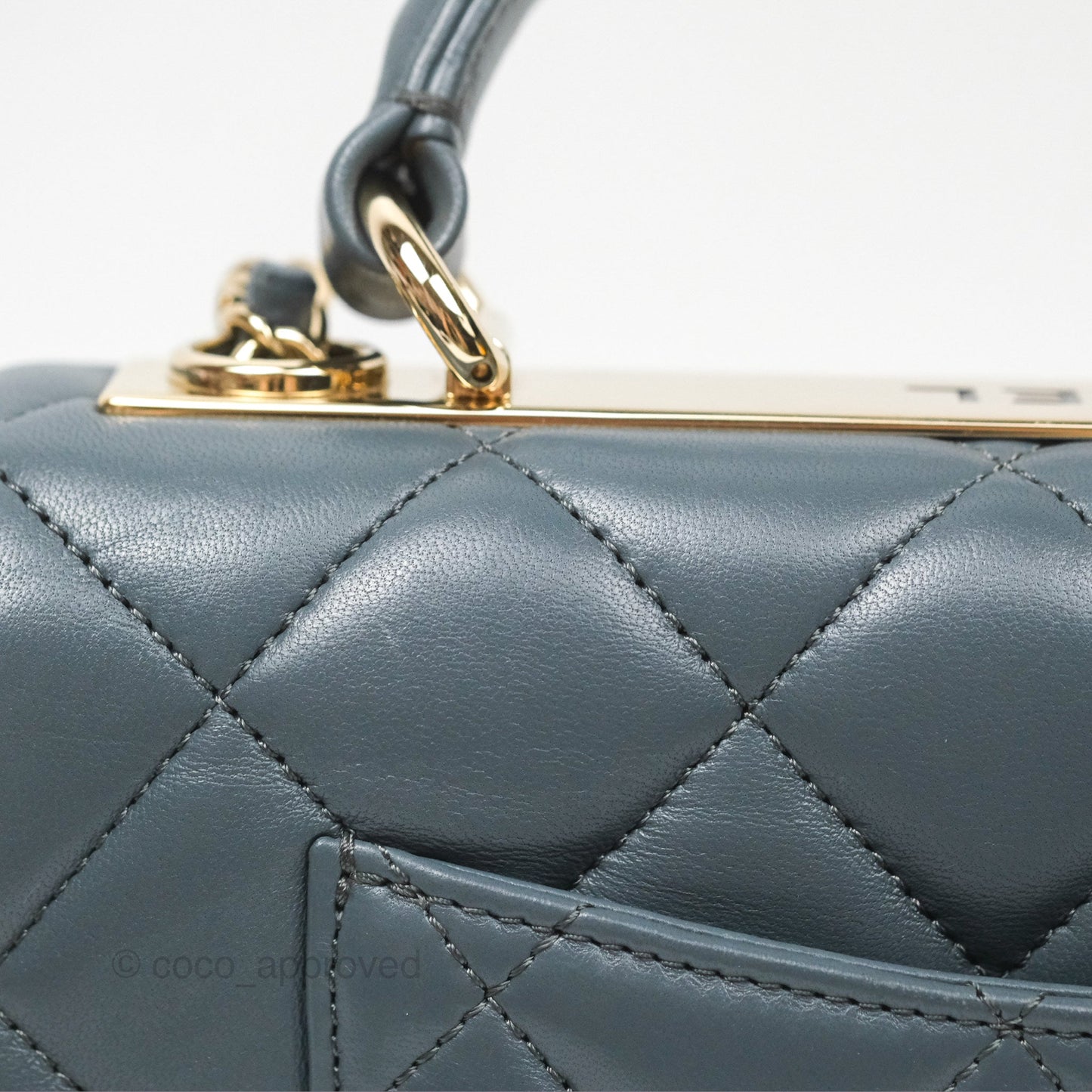 Chanel Small Trendy CC Grey Blue Lambskin Gold Hardware