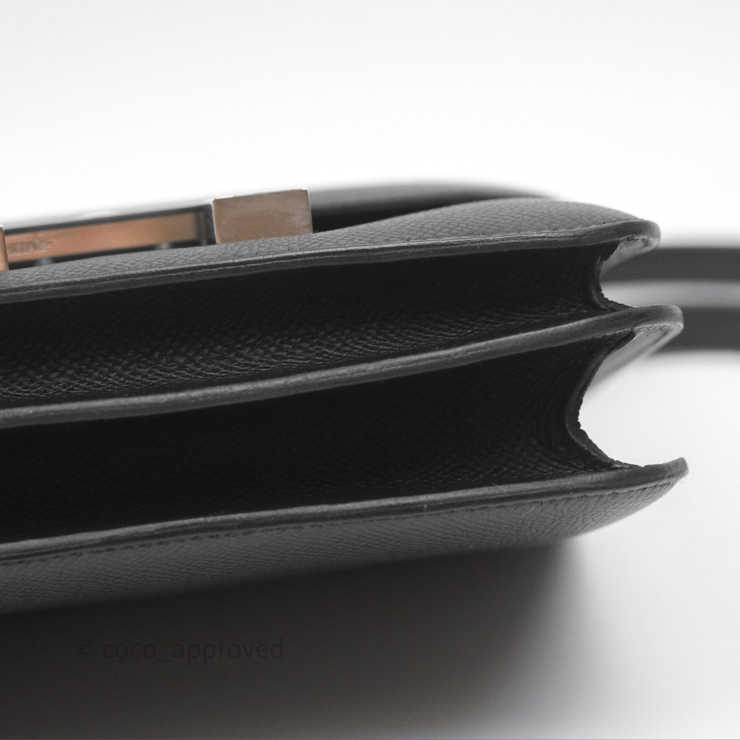 Hermès Constance Mini 18cm Mirror Noir 89 Epsom Palladium Hardware