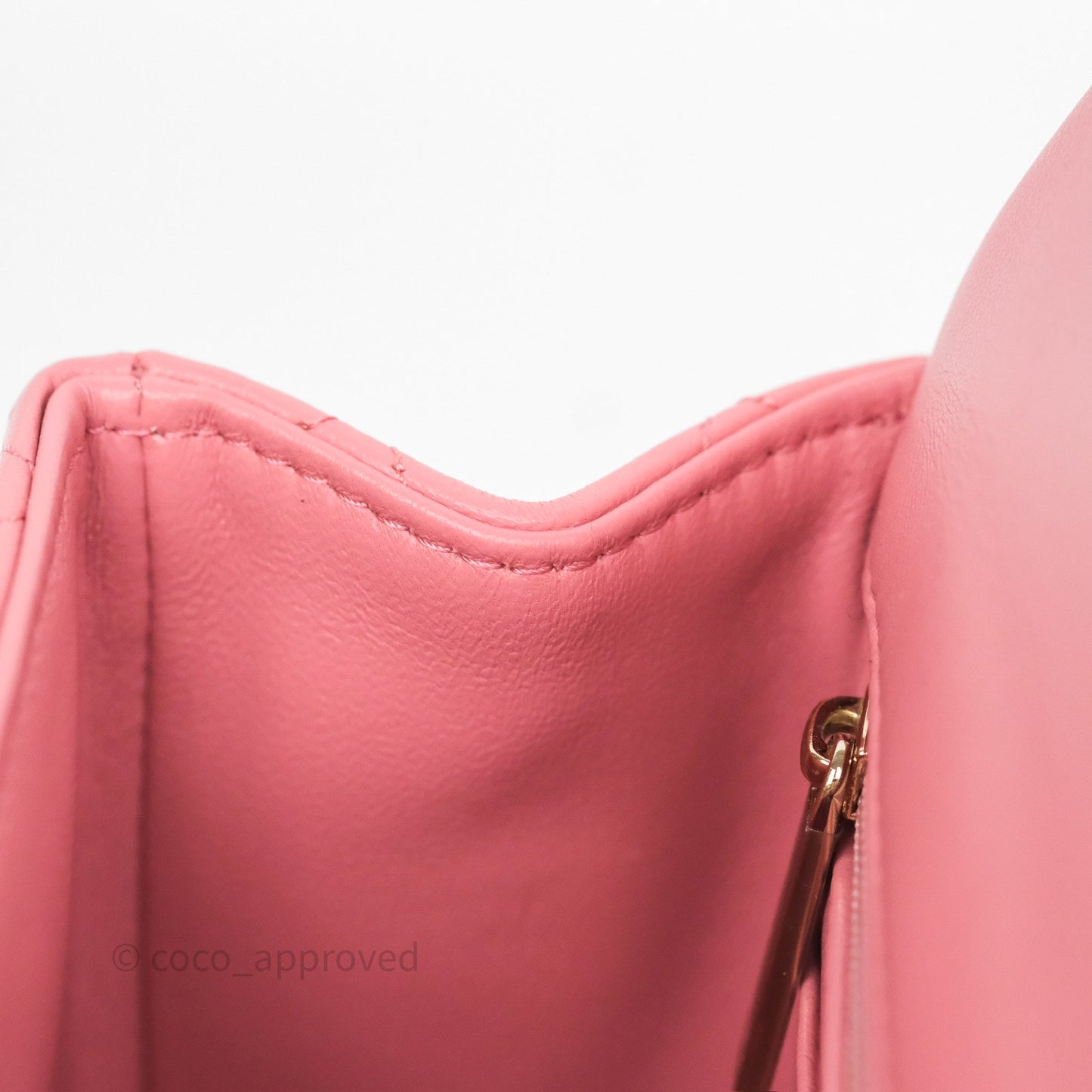 Chanel Top Handle Mini Rectangular Flap Pink Lambskin Gold Hardware