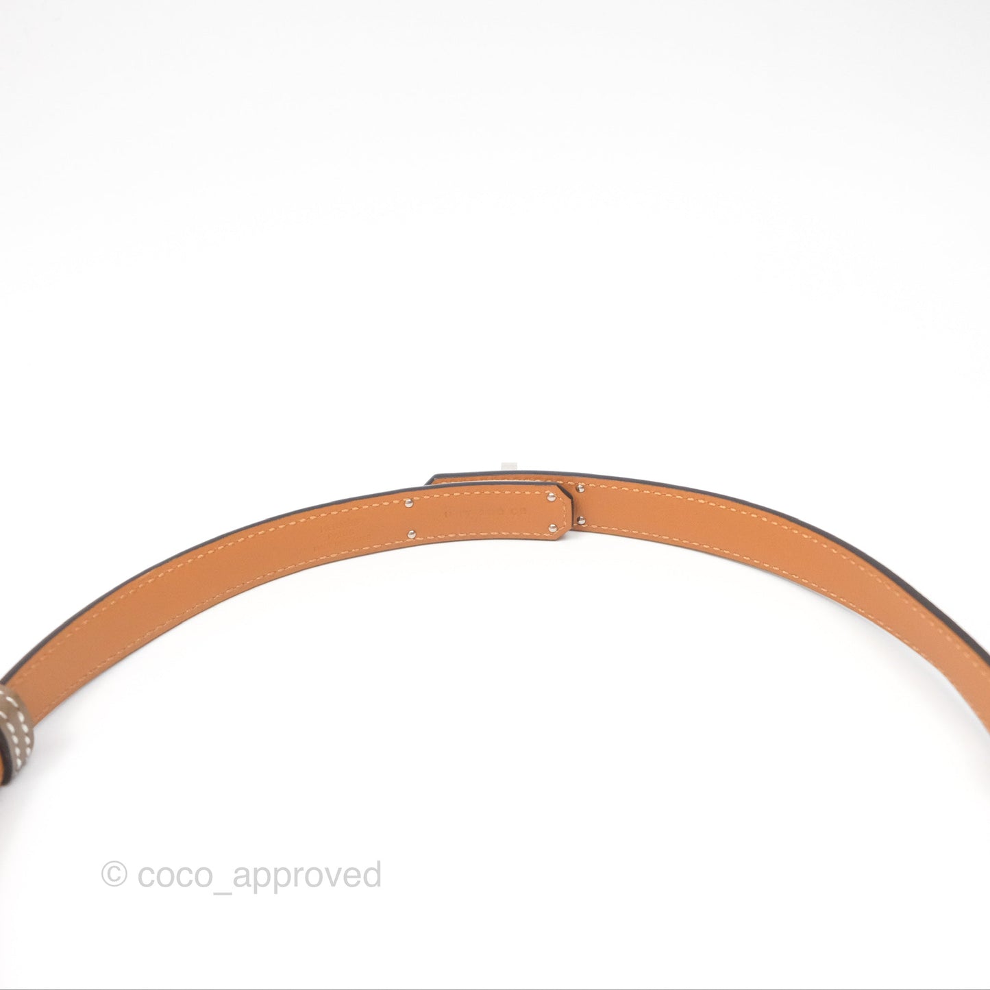 Hermès Kelly Buckle Belt Etoupe 18 Epsom Palladium Hardware