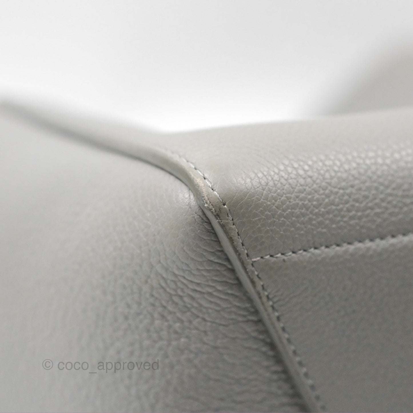 Celine Sangle Bucket Bag Grained Calfskin Grey