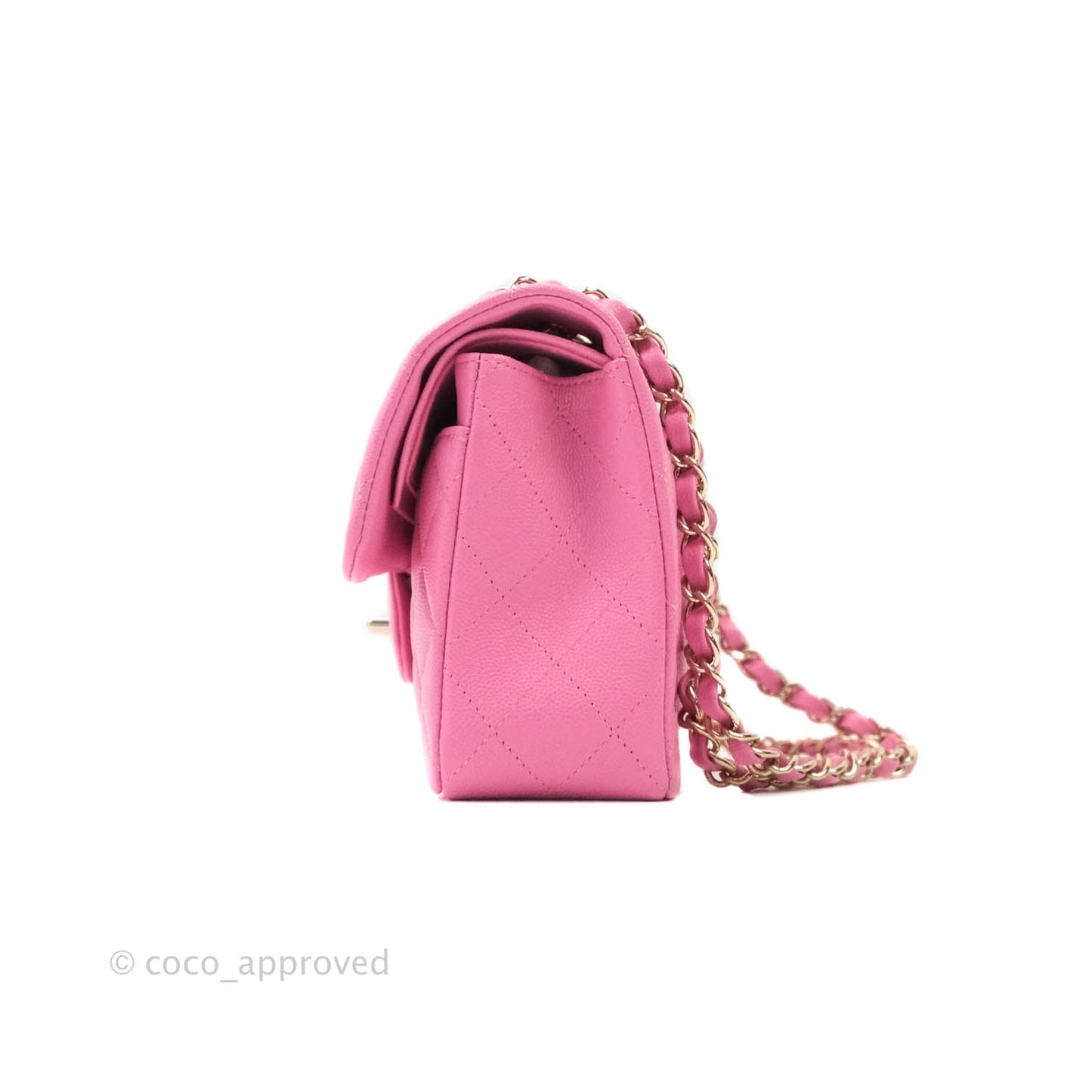 Chanel Classic Small S/M Flap Pink Caviar Gold Hardware 21P