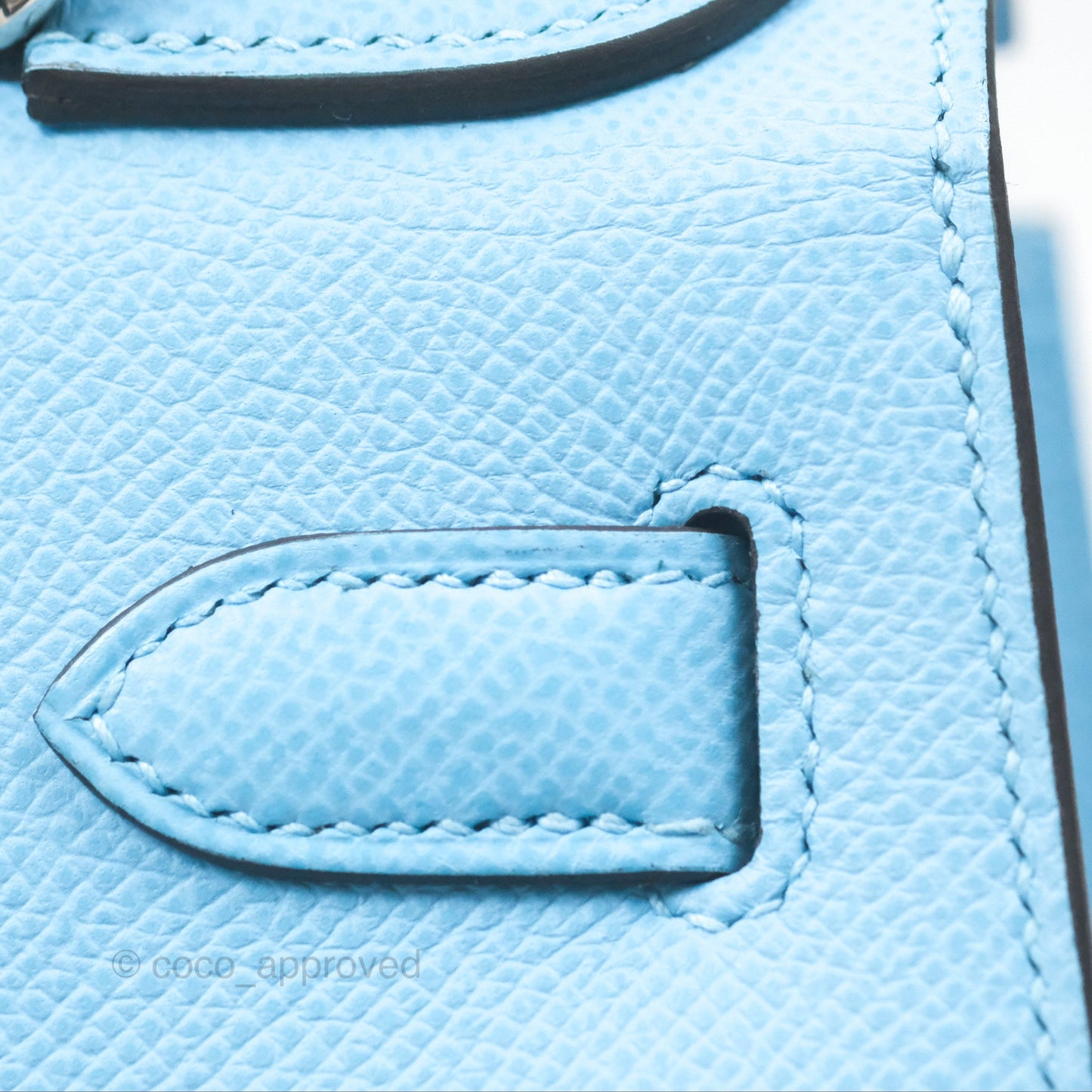 Hermès Sellier Kelly 28 Celeste 7N Epsom Palladium Hardware