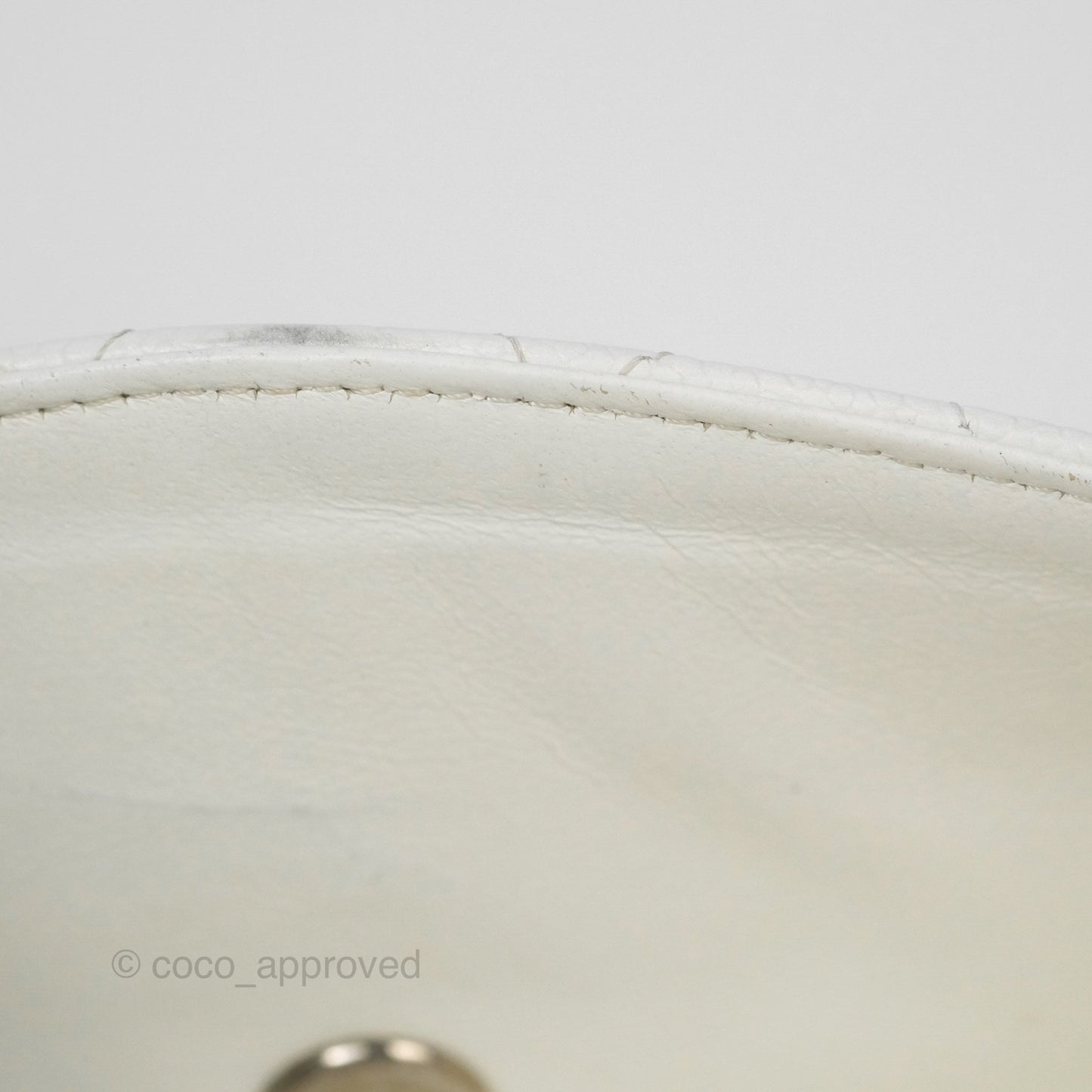 Chanel Classic M/L Medium Flap Quilted White Caviar Silver Hardware