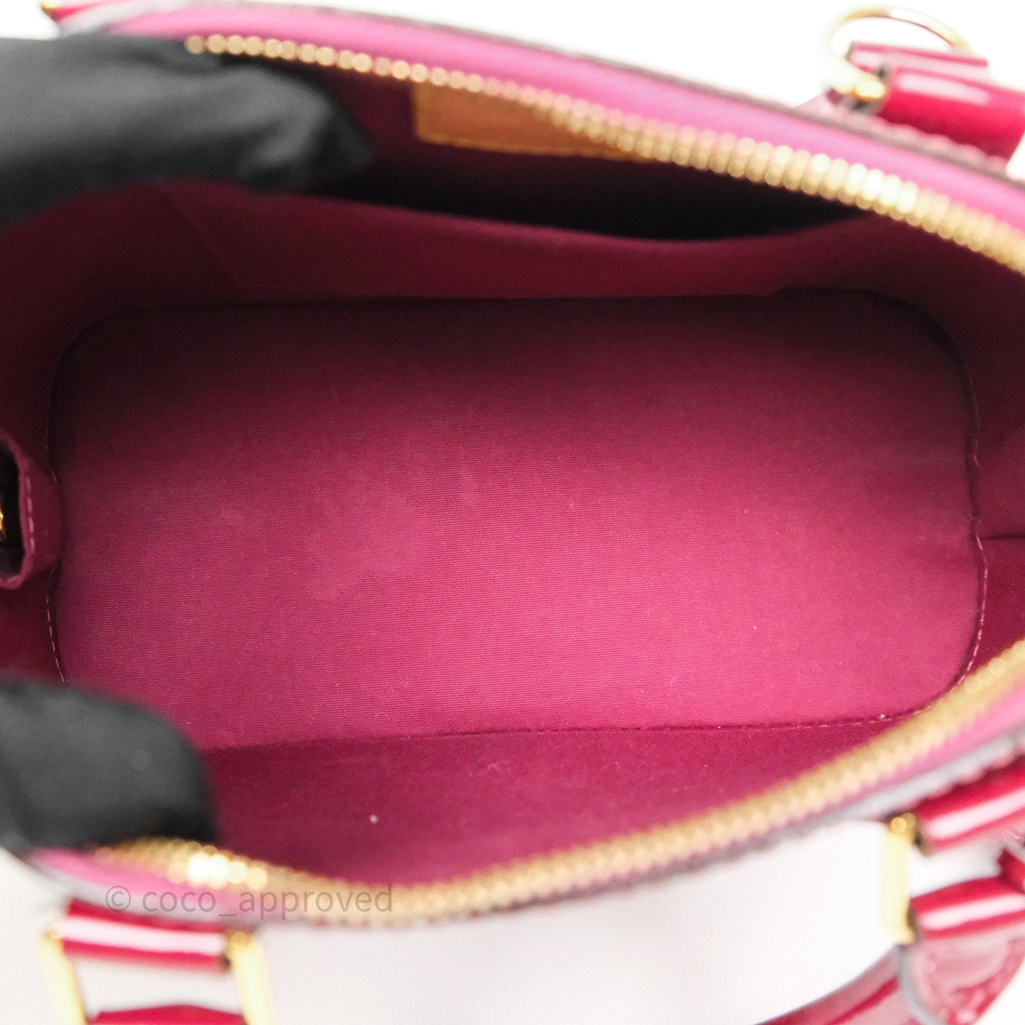 Louis Vuitton Alma BB Burgundy Patent Gold Hardware