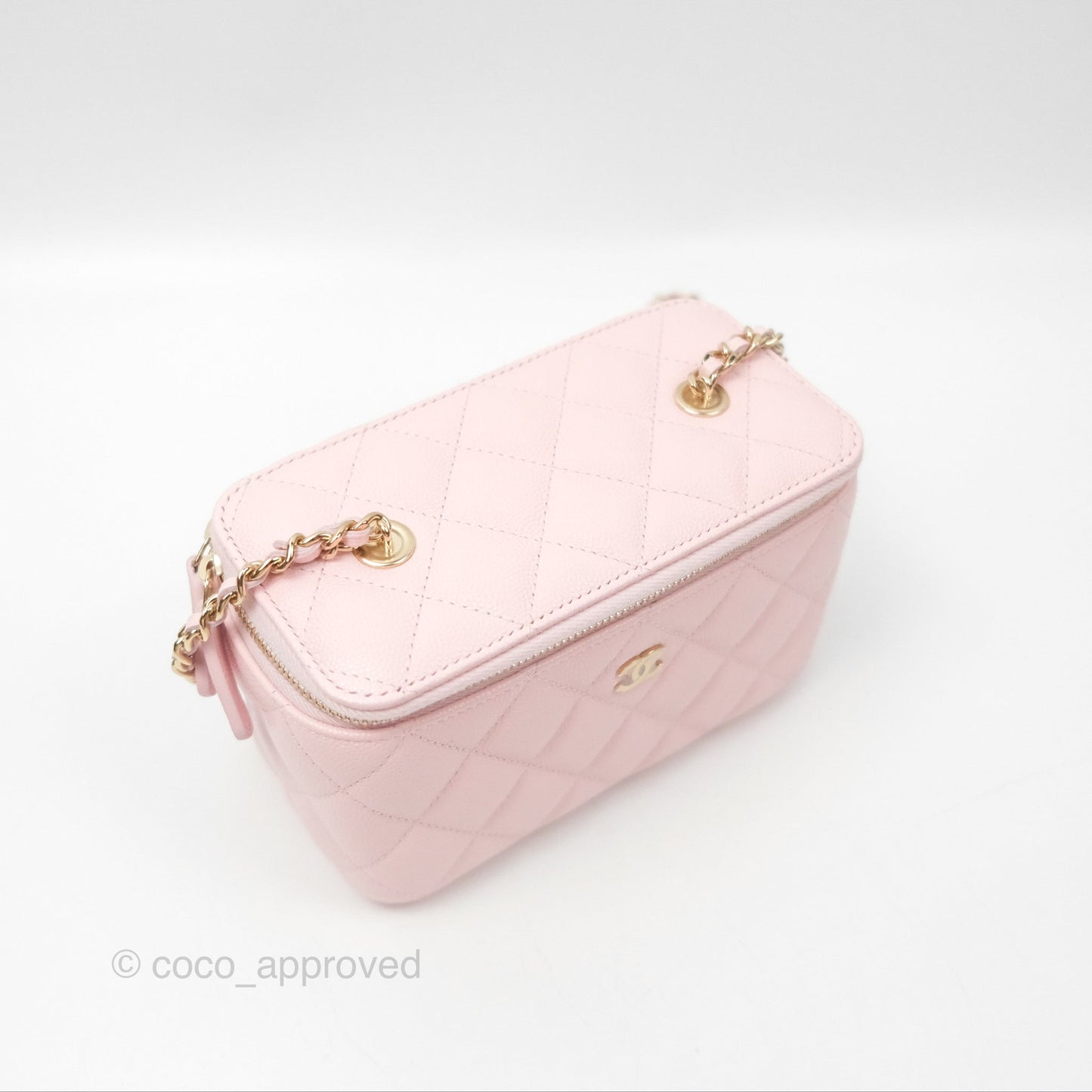Chanel Classic Vanity With Chain Pink Caviar Gold Hardware