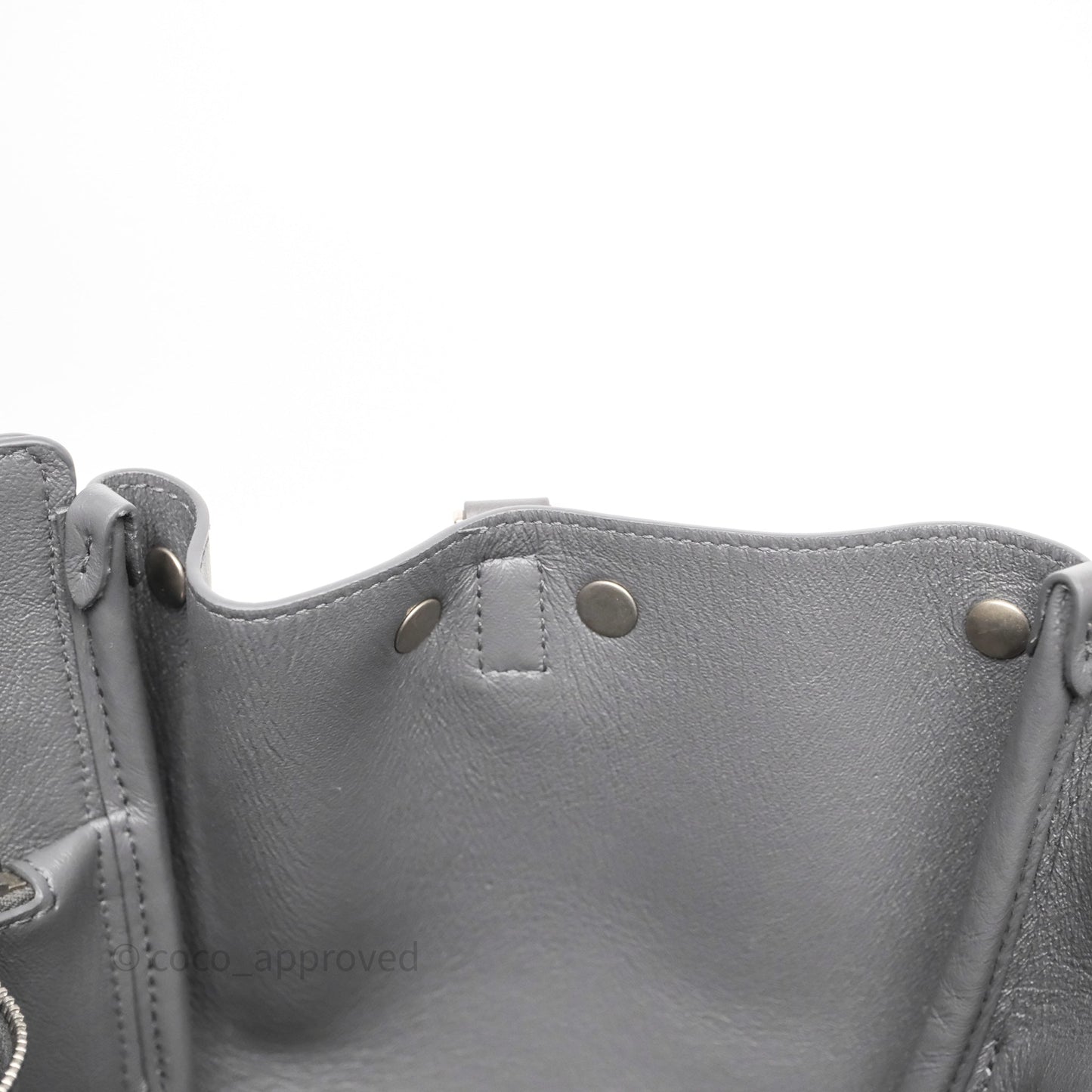 Balenciaga Small Bel Air Carry All Bag Grey Calfskin Silver Hardware