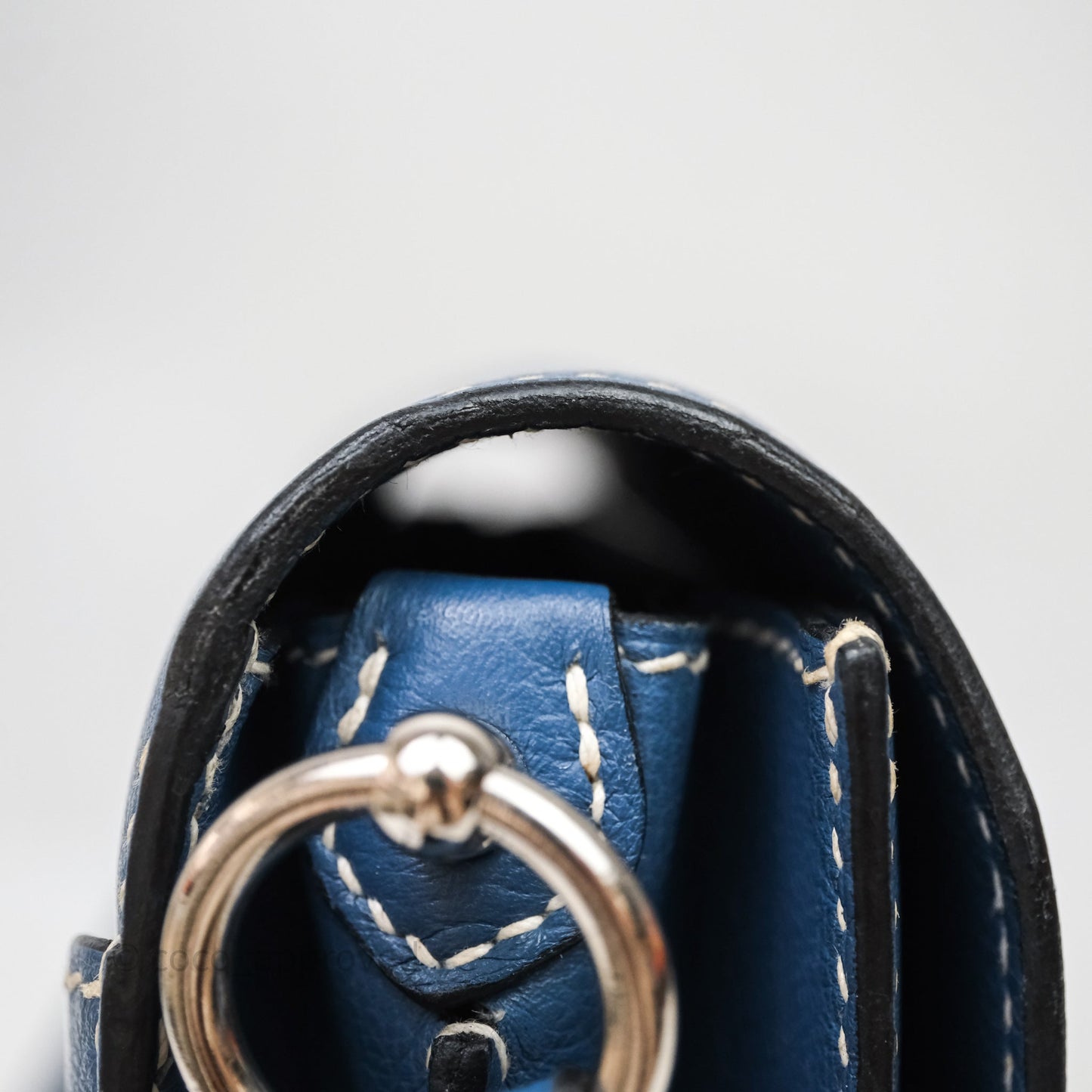 Hermès Roulis 23 Blue Evercolor Palladium Hardware