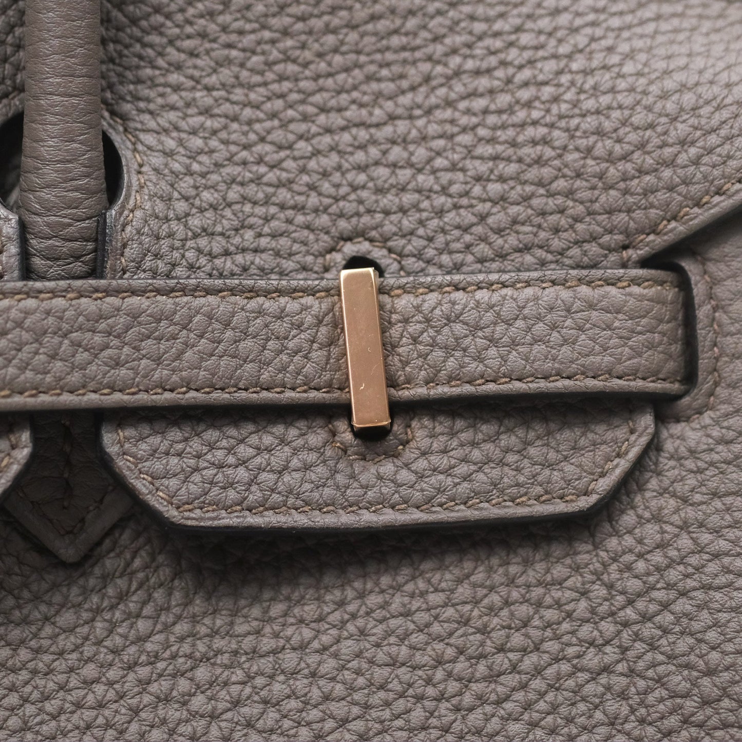 Hermes Birkin 25 Retourne Etain 8F Togo Gold Hardware