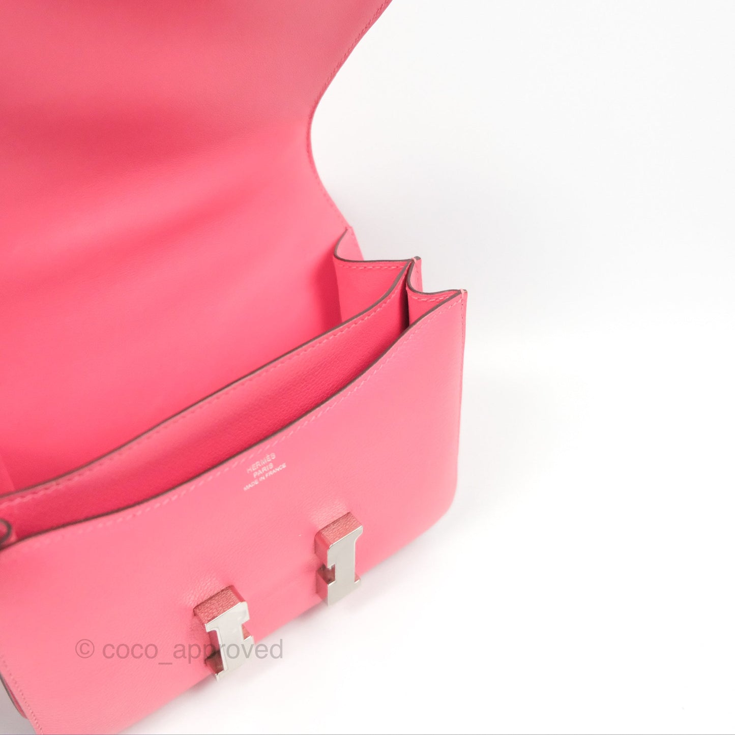 Hermès Constance Mini 18 Rose Azalee Evercolor Palladium Hardware