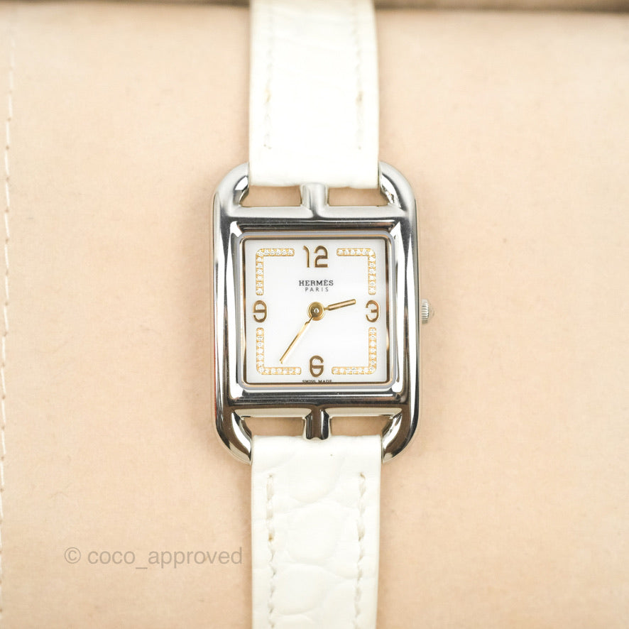 Hermès Cape Cod Watch Blanc Chantilly PM Palladium Hardware
