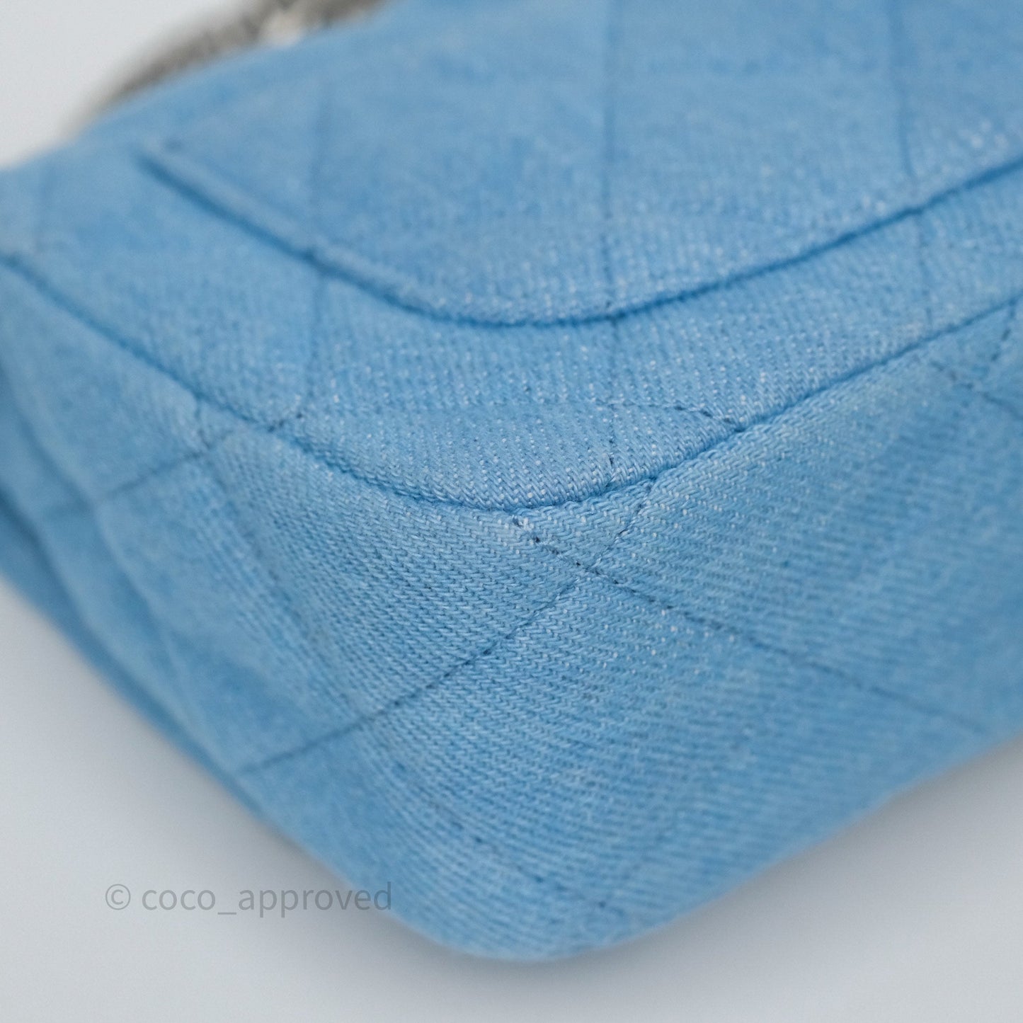 Chanel Heart Crush Mini Flap Bag Blue Denim Aged Silver Hardware
