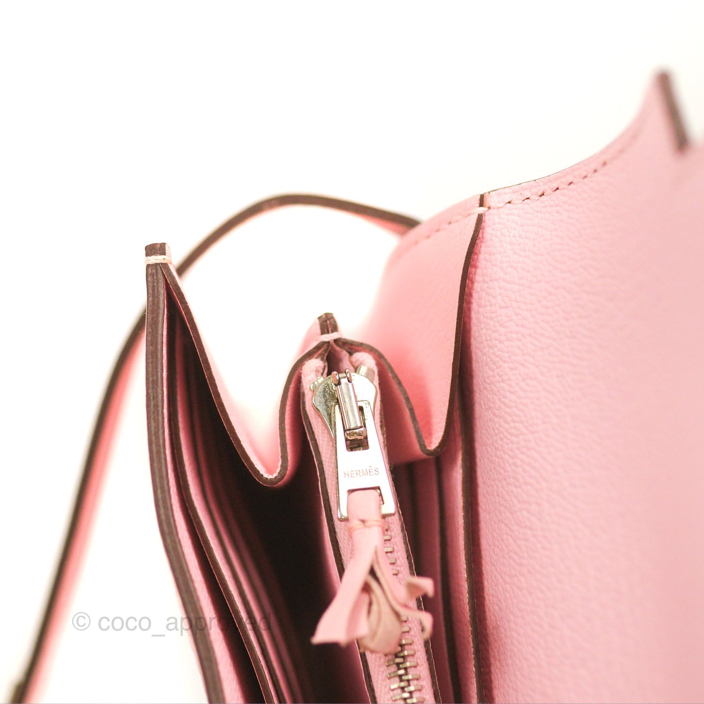 Hermès Ghillies Kelly Wallet Rose Sakura Swift Palladium Hardware