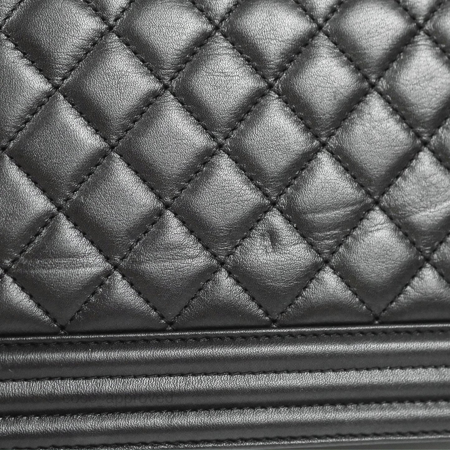 Chanel Quilted Medium Boy Black Calfskin Ruthenium Hardware