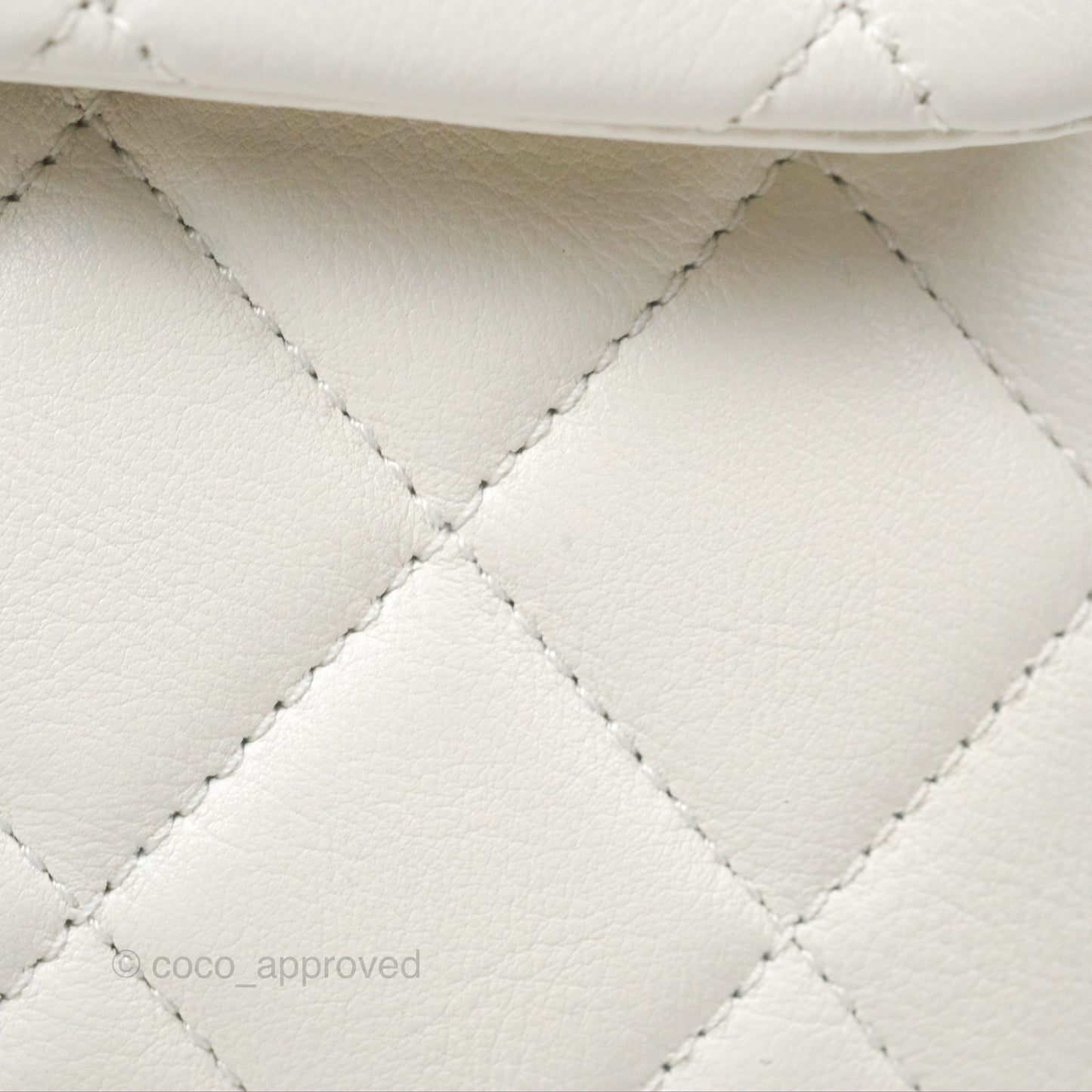 Chanel CC Crown Flap White Calfskin Antique Gold Hardware