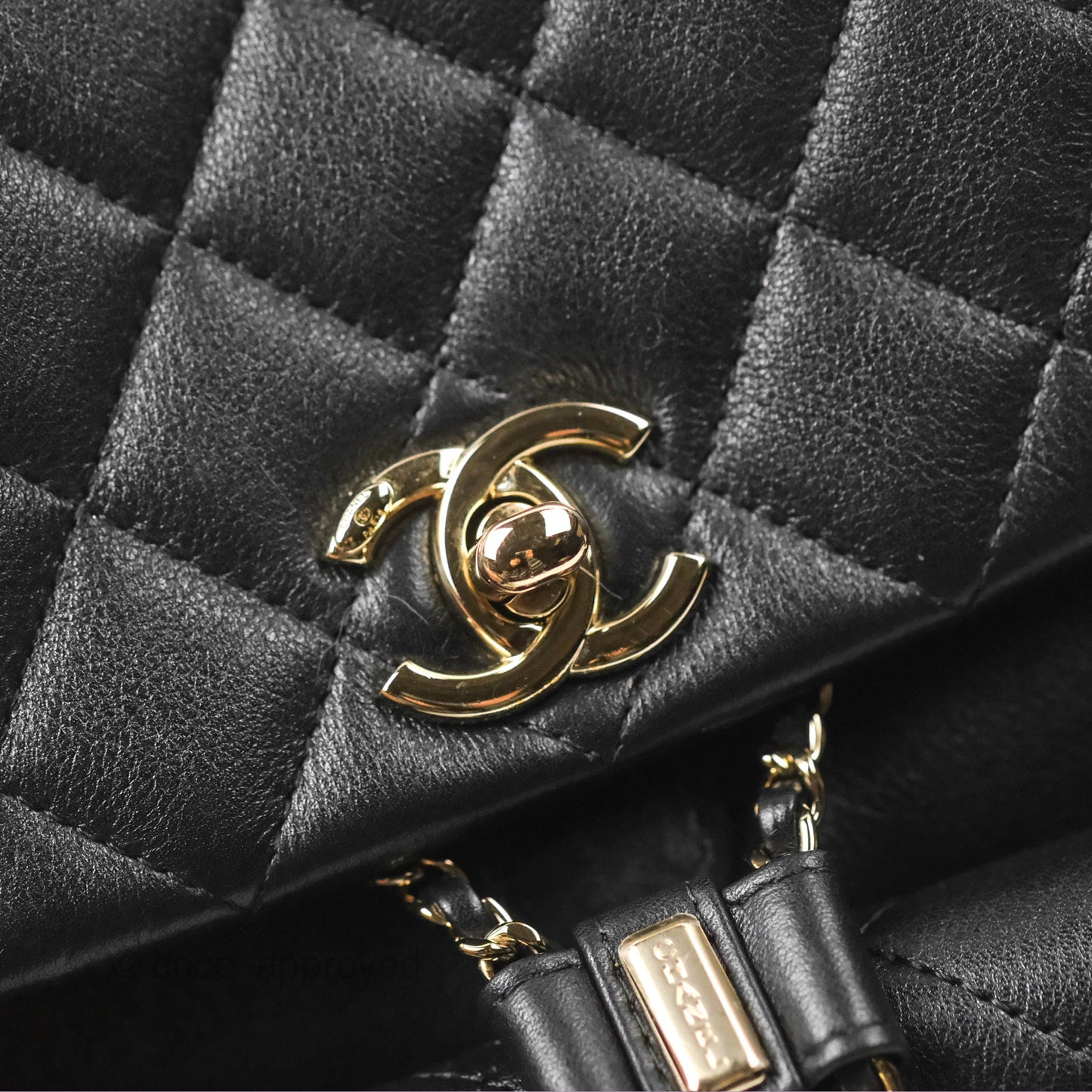 Chanel Quilted Large Duma Drawstring Backpack Black Lambskin
