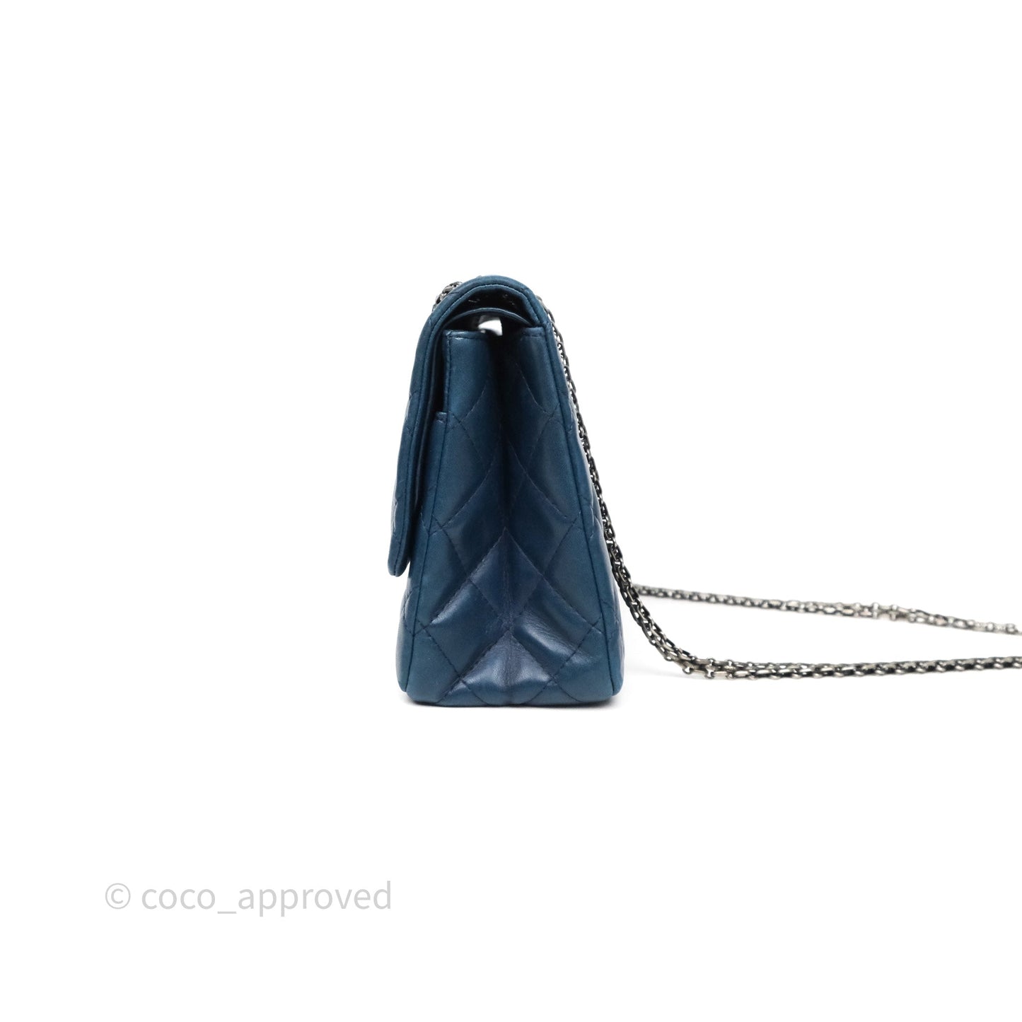 Chanel Reissue 227 Quilted Navy Lambskin Ruthenium Hardware