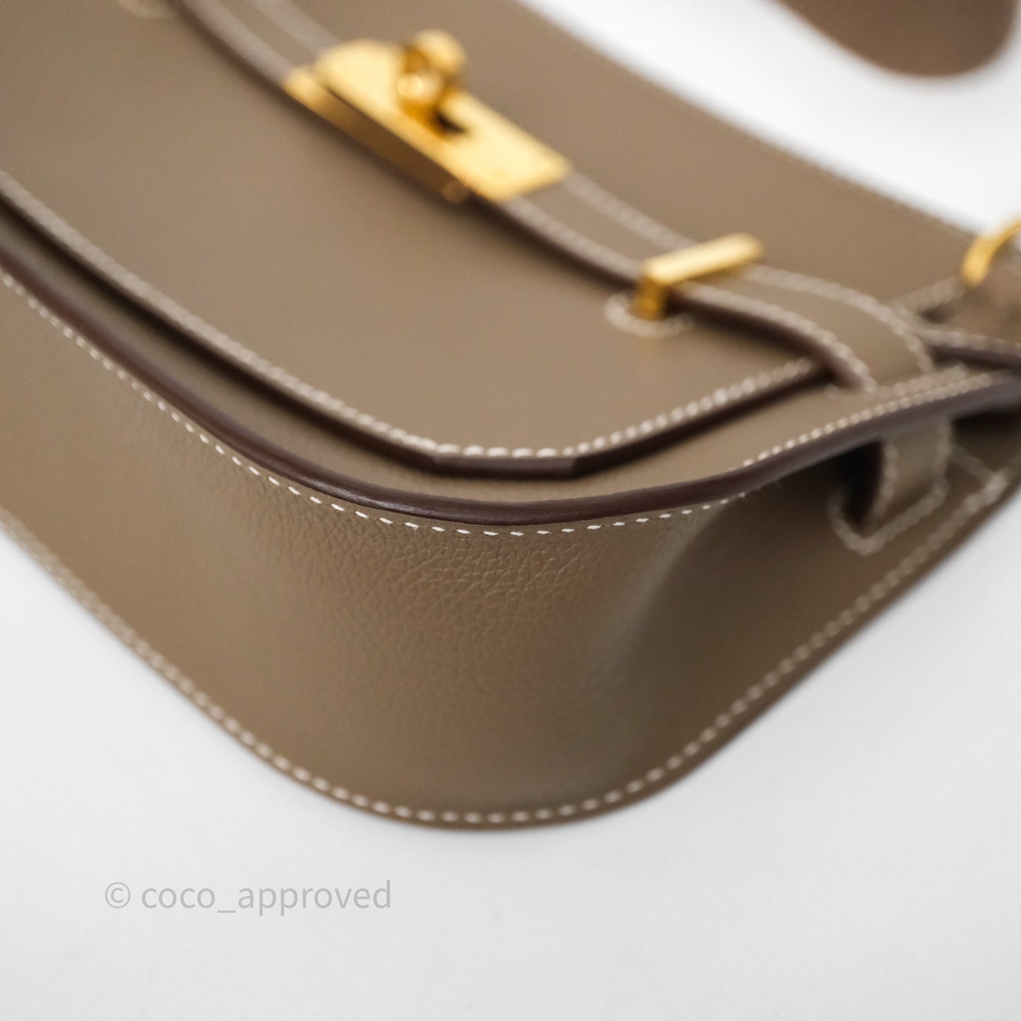 Hermès Mini Jypsiere Etoupe 18 Evercolor Gold Hardware