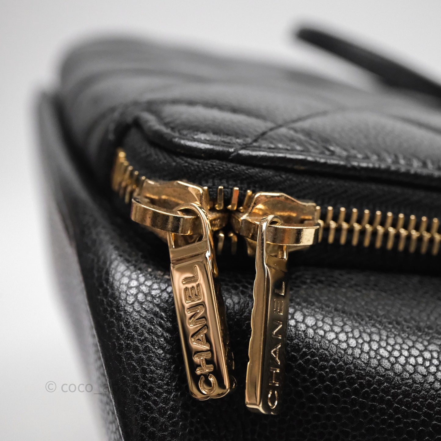 Chanel Quilted Business Affinity Backpack Black Caviar Light Gold Hardware